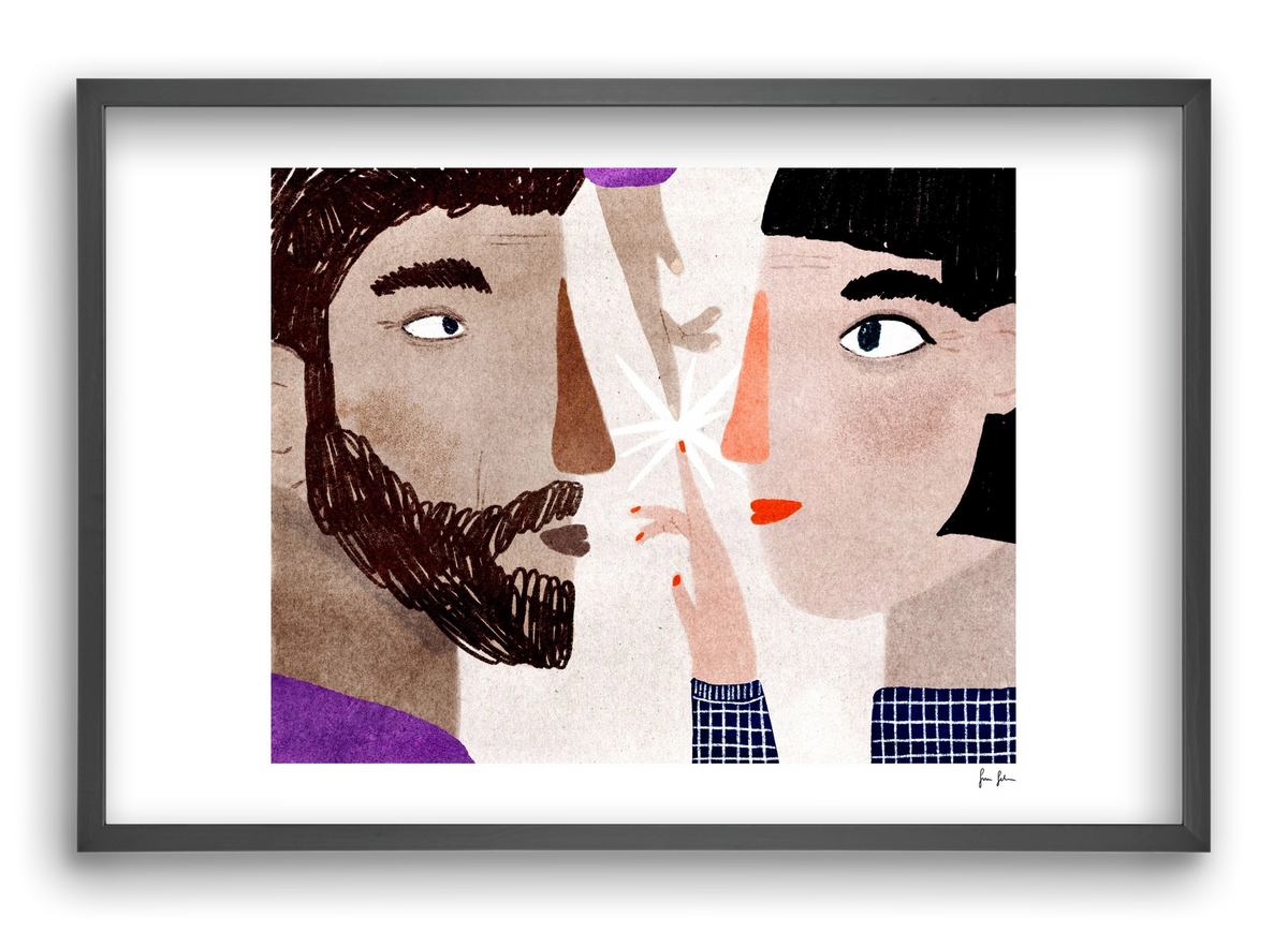 Lovers, 60x40 cm (60x40 cm), Fekete keret