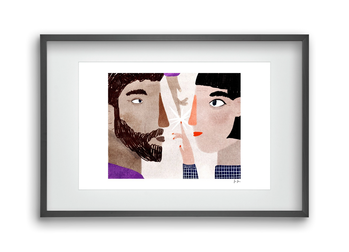 Lovers, 45x30 cm (30x20 cm), Fekete keret, paszpartuval