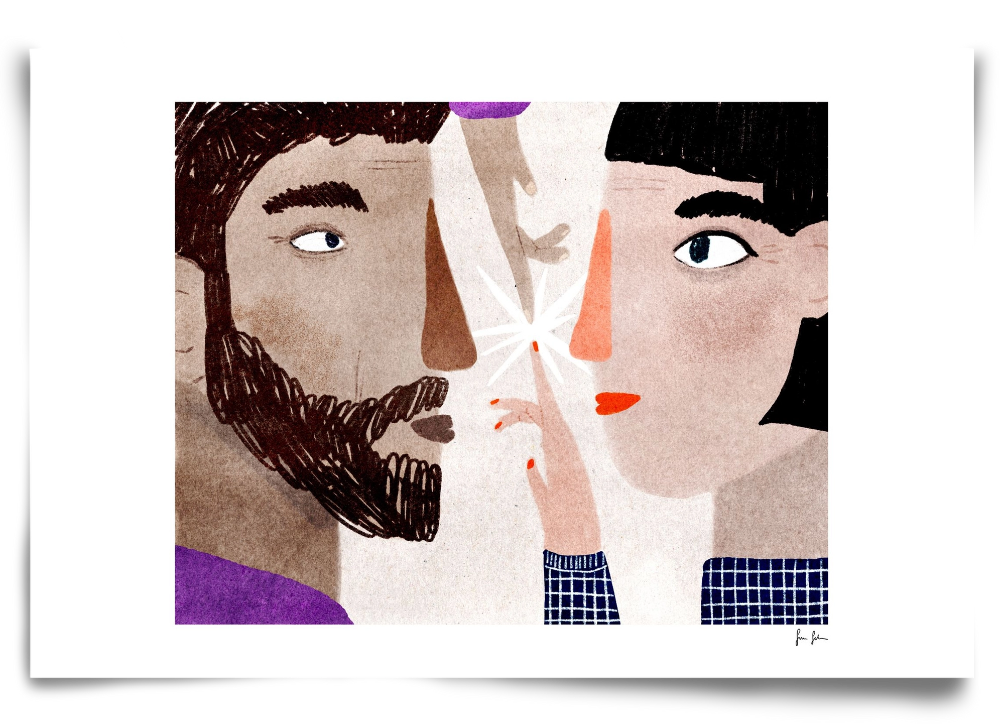 Lovers, 90x60 cm, Keret nélkül