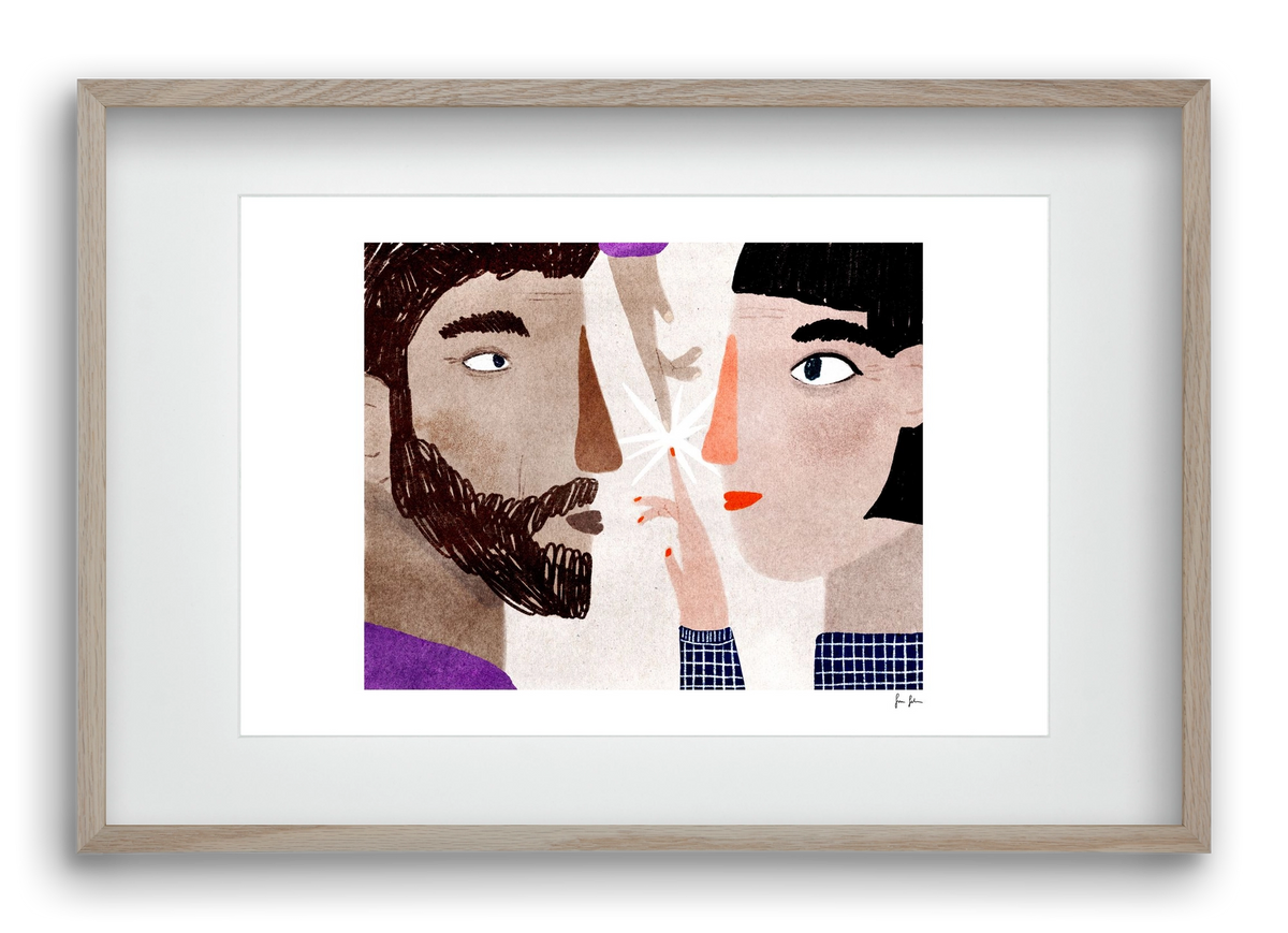 Lovers, 60x40 cm (45x30 cm), Tölgy keret, paszpartuval