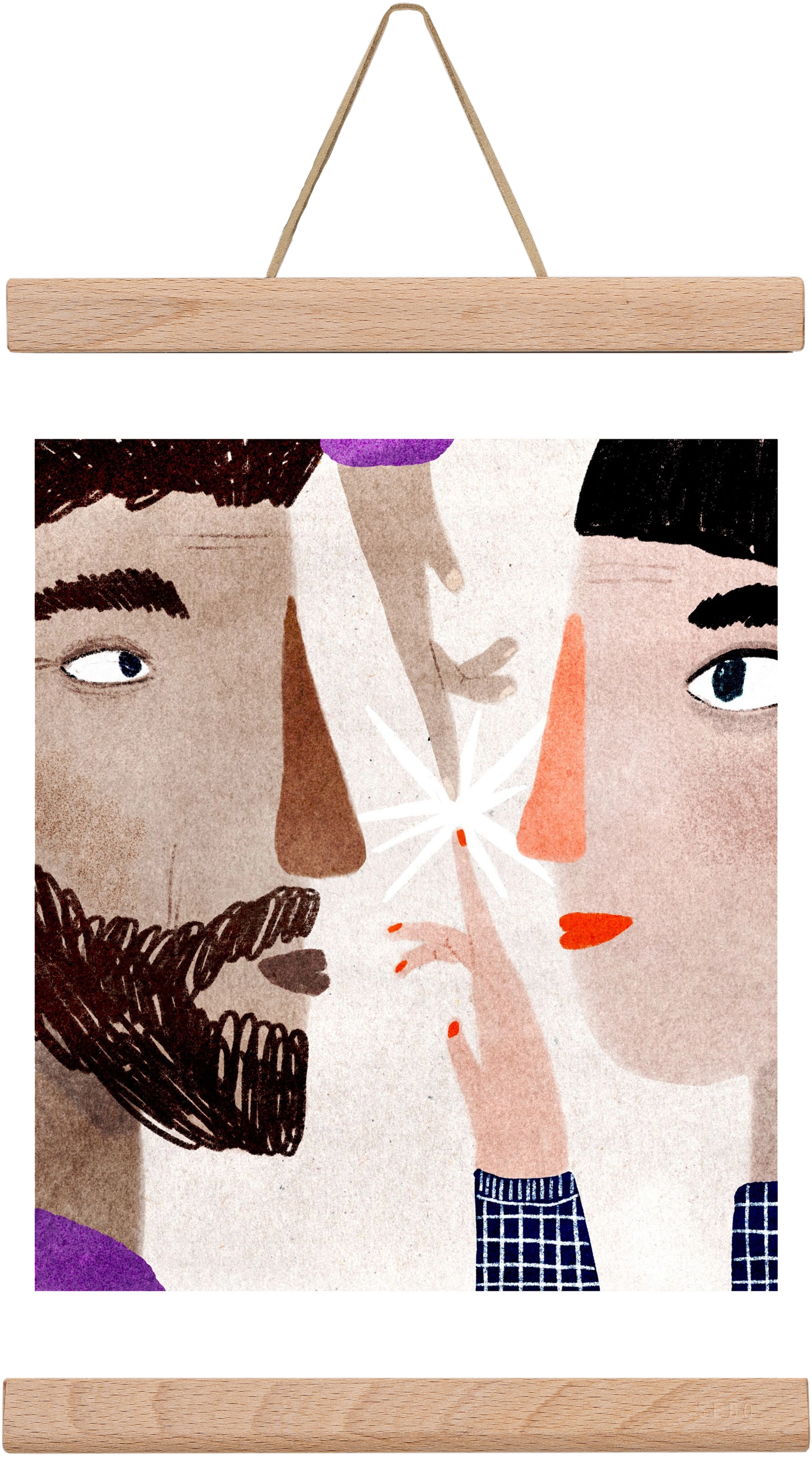 Lovers, 30x20 cm (30x20 cm), Tölgy akasztó