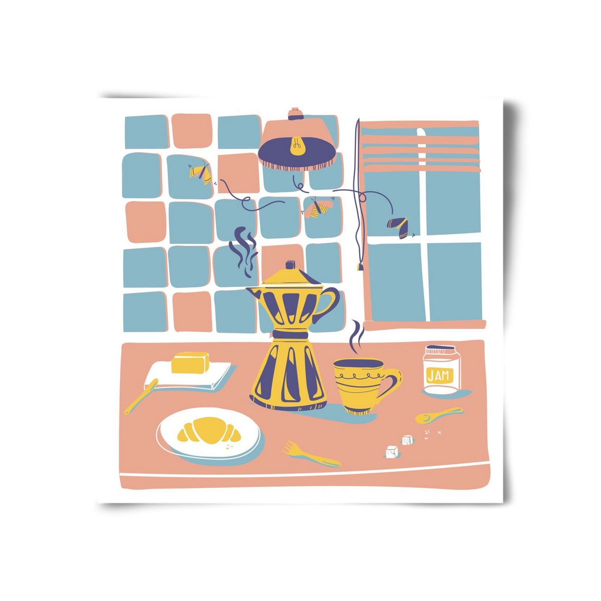 Pastel Breakfast, 30x30 cm, Keret nélkül