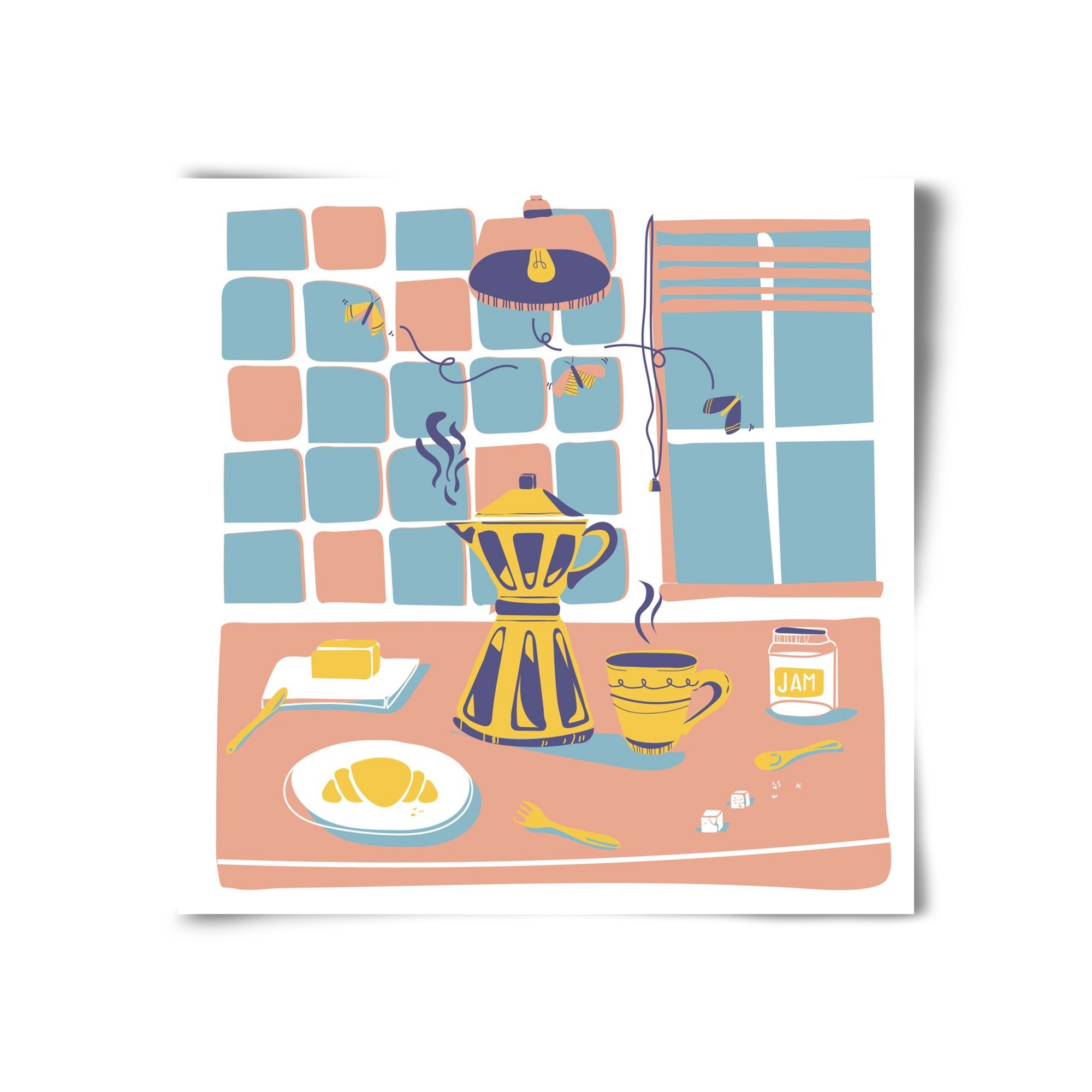 Pastel Breakfast, 30x30 cm, Keret nélkül