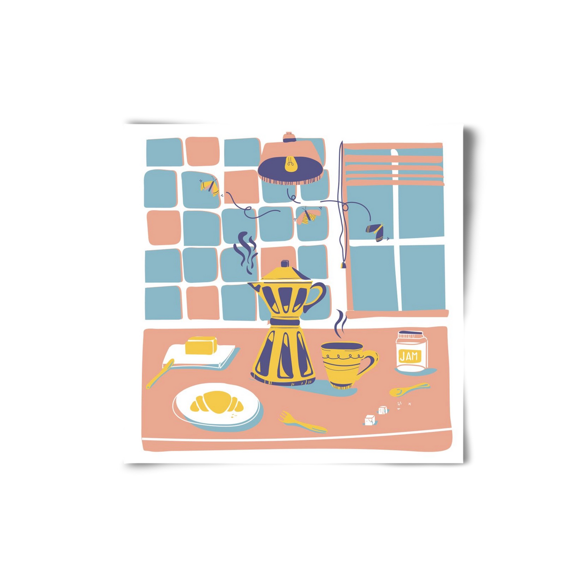 Pastel Breakfast, 20x20 cm, Keret nélkül