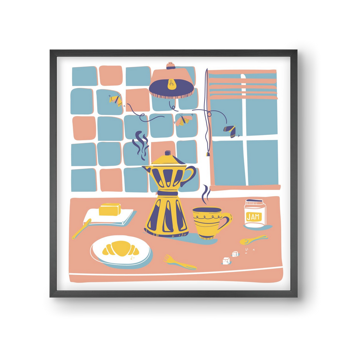 Pastel Breakfast, 30x30 cm (30x30 cm), Fekete keret