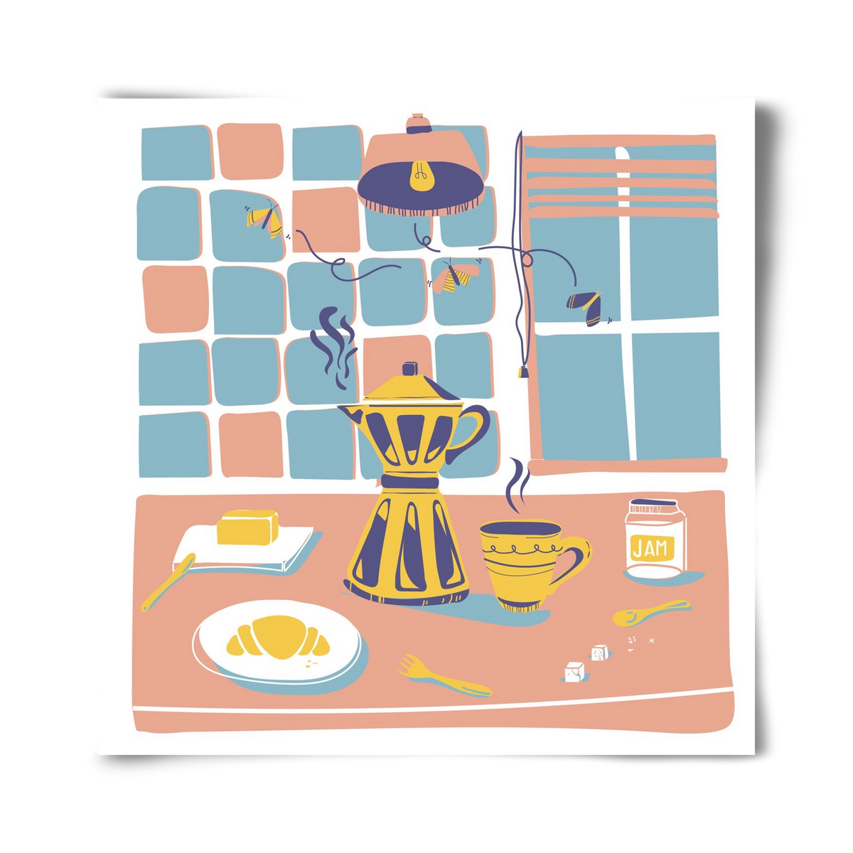 Pastel Breakfast, 40x40 cm, Keret nélkül