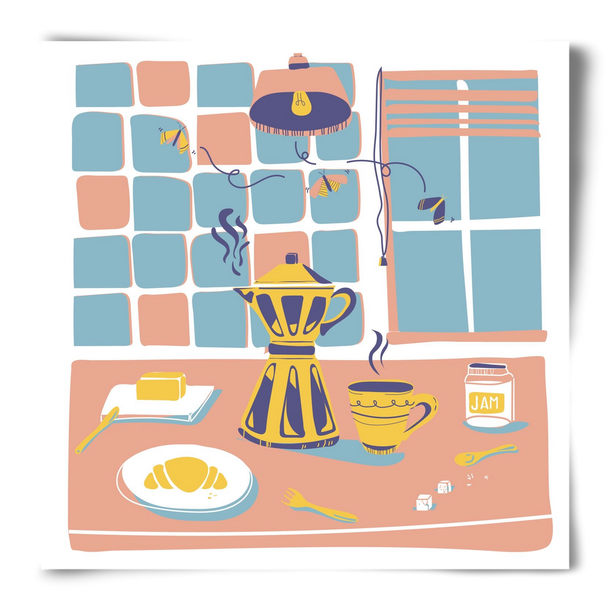 Pastel Breakfast, 50x50 cm, Keret nélkül