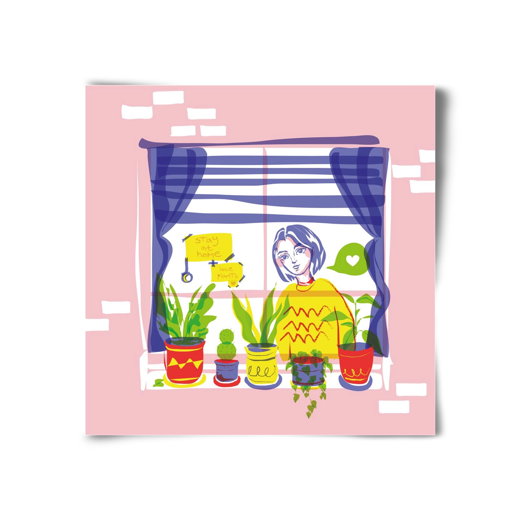 STAY AT HOME & LOVE YOUR PLANTS, 30x30 cm, Keret nélkül