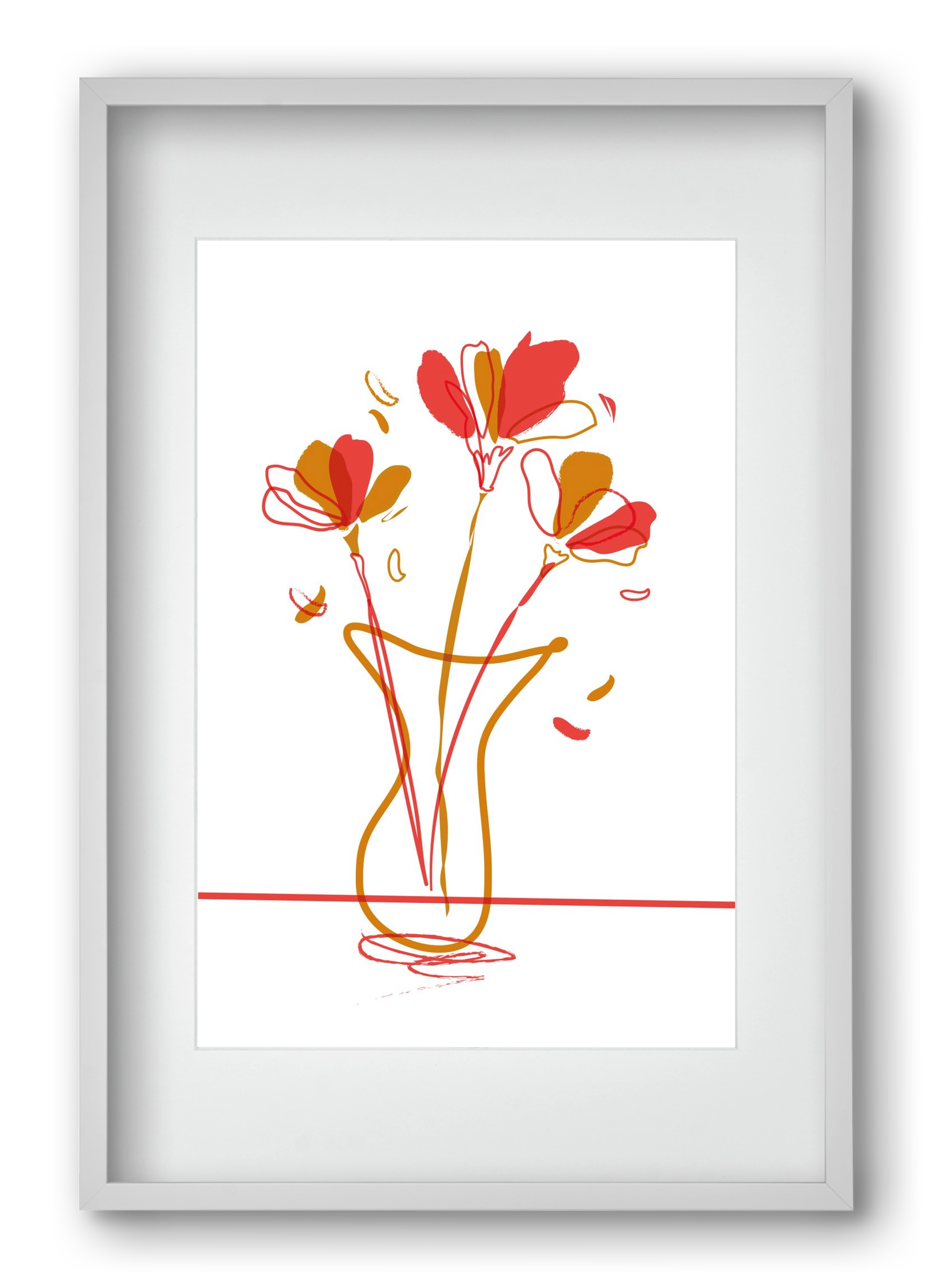 AUTUMN FLOWERS, 40x60 cm (30x45 cm), Fehér keret, paszpartuval