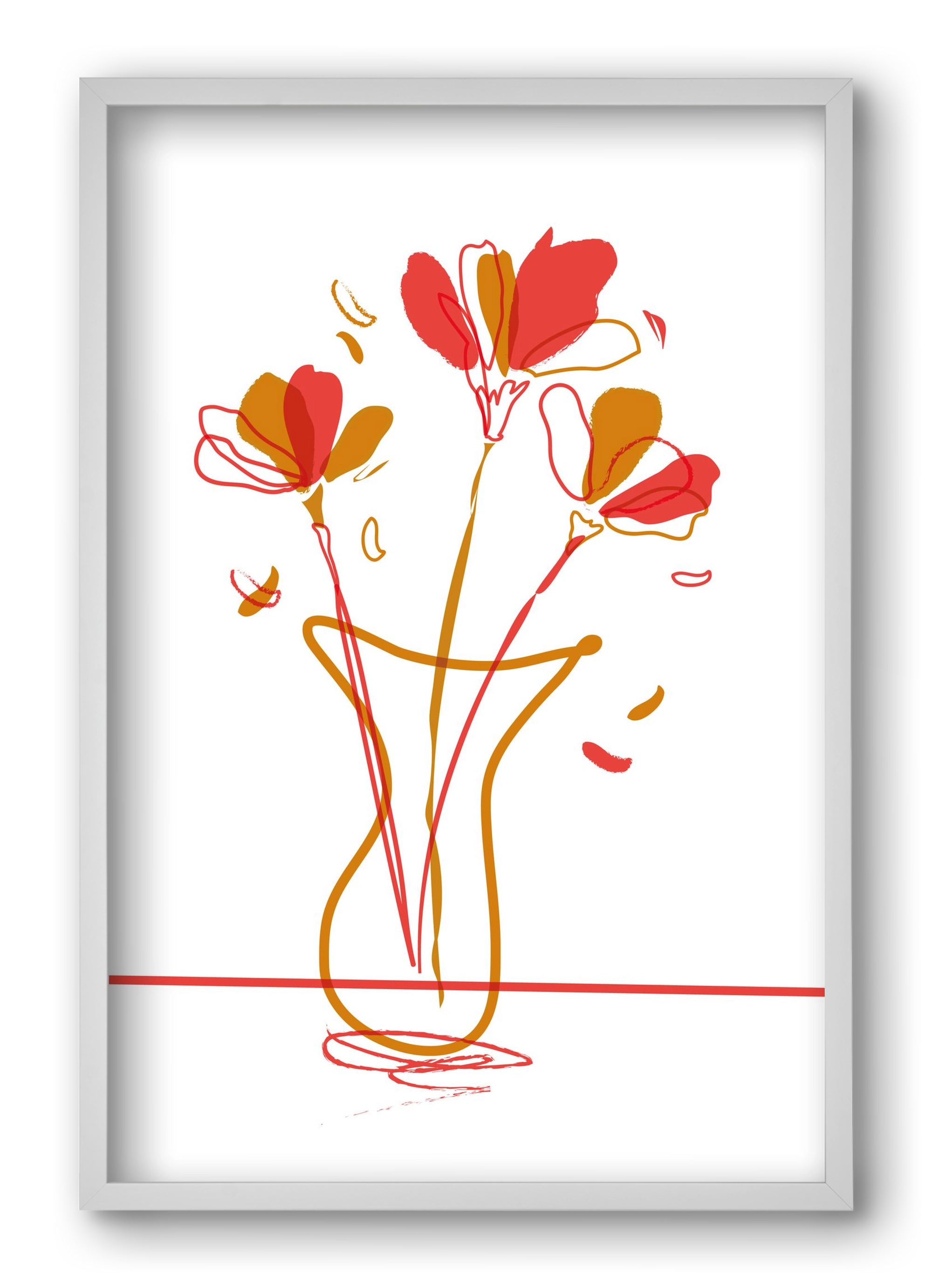 AUTUMN FLOWERS, 40x60 cm (40x60 cm), Fehér keret