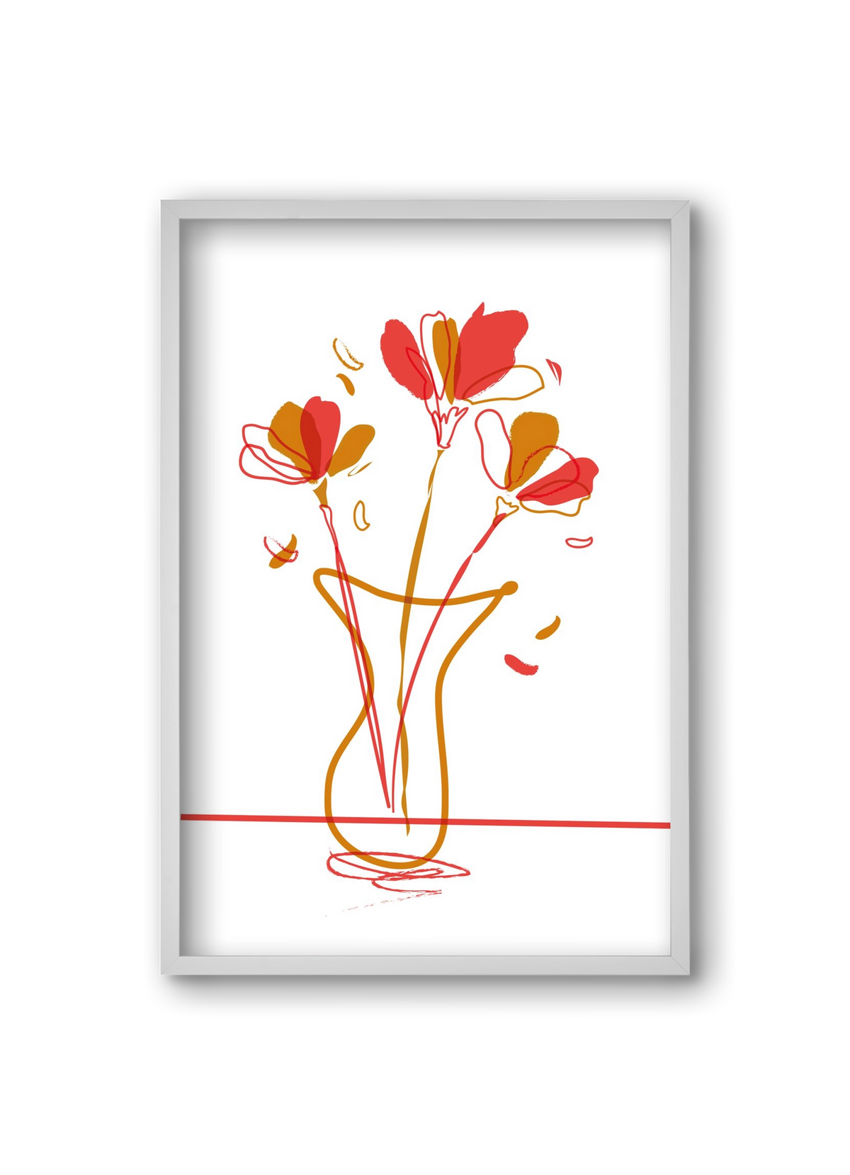 AUTUMN FLOWERS, 20x30 cm (20x30 cm), Fehér keret