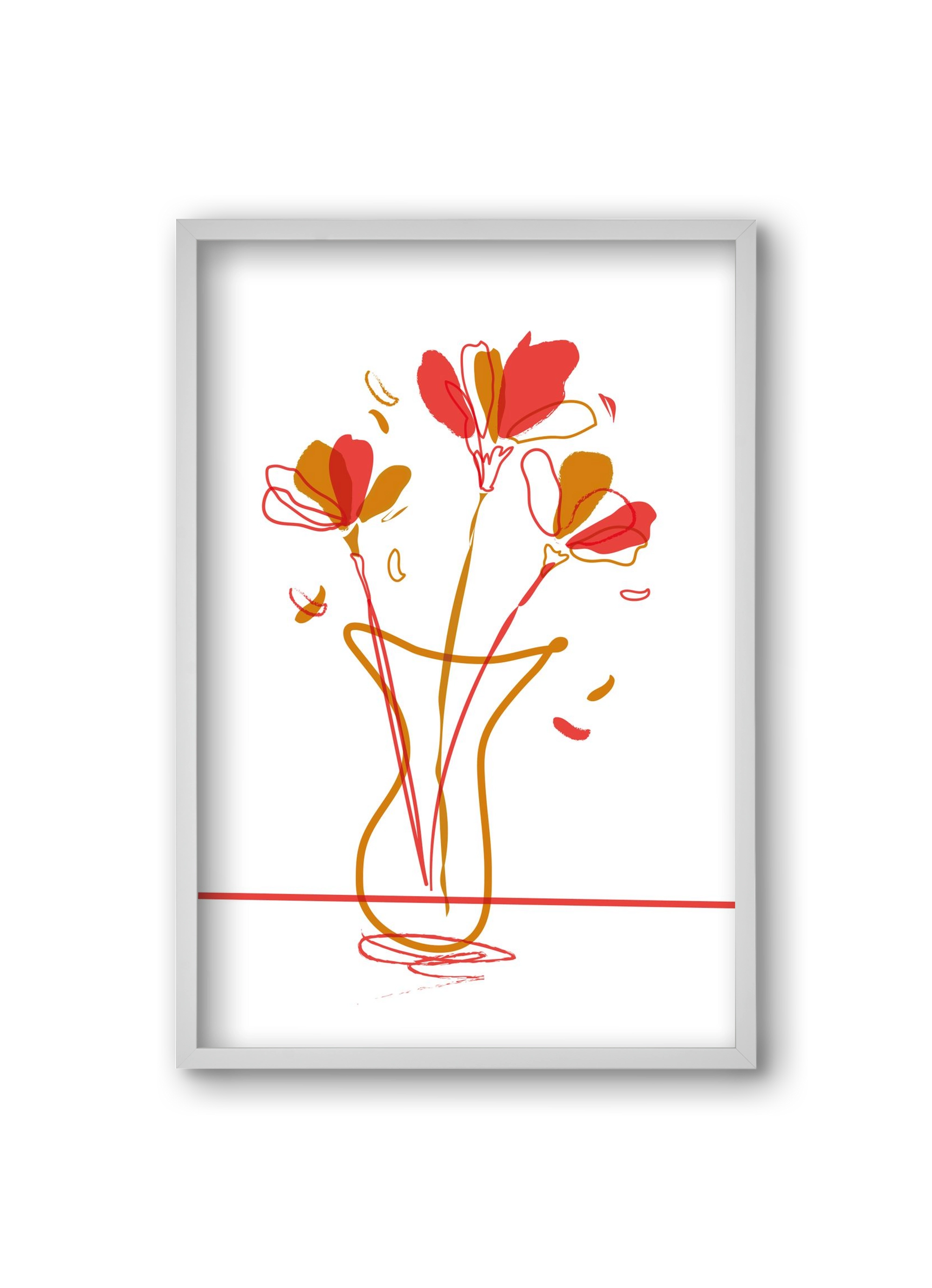 AUTUMN FLOWERS, 20x30 cm (20x30 cm), Fehér keret