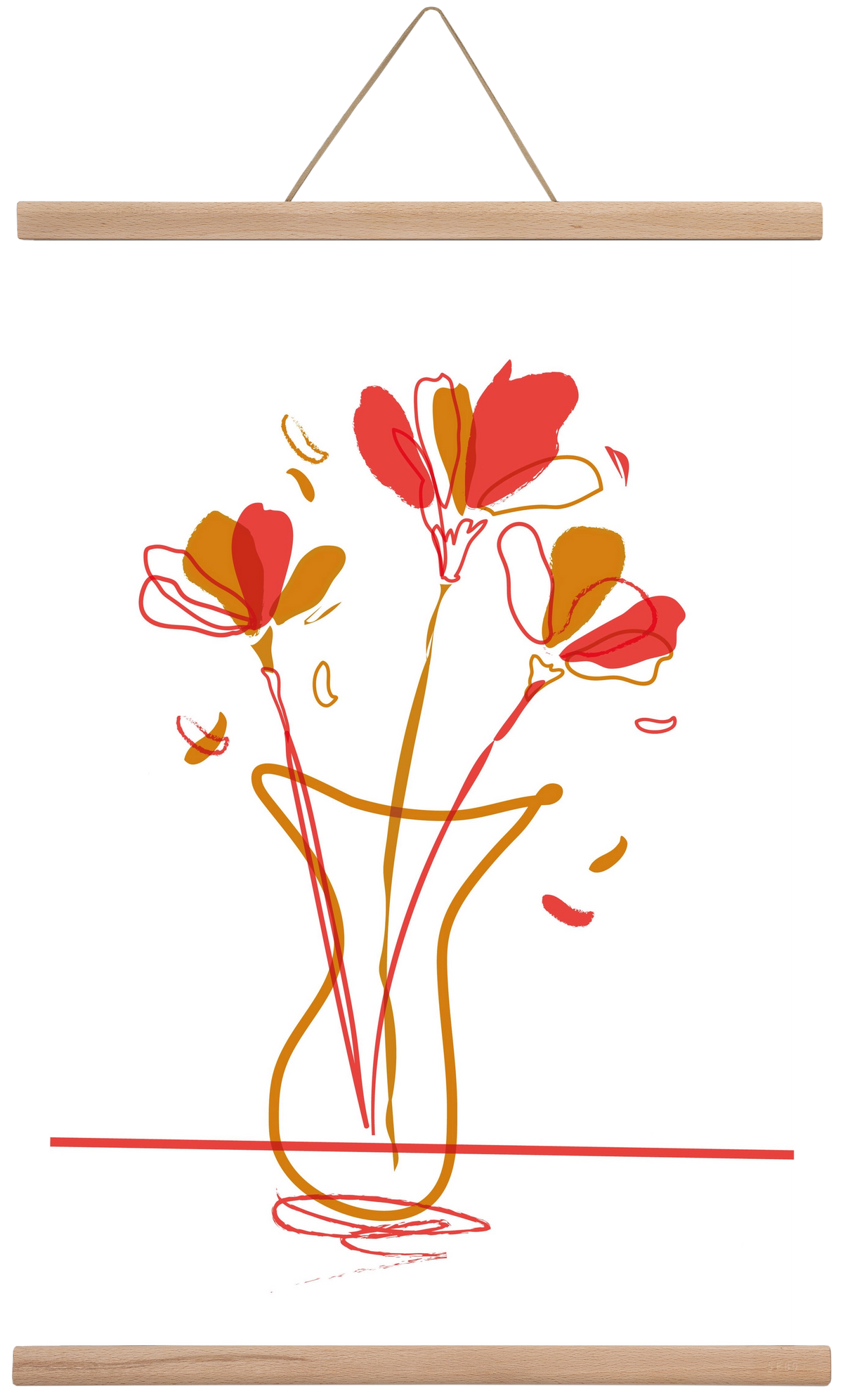 AUTUMN FLOWERS, 40x60 cm (40x60 cm), Tölgy akasztó