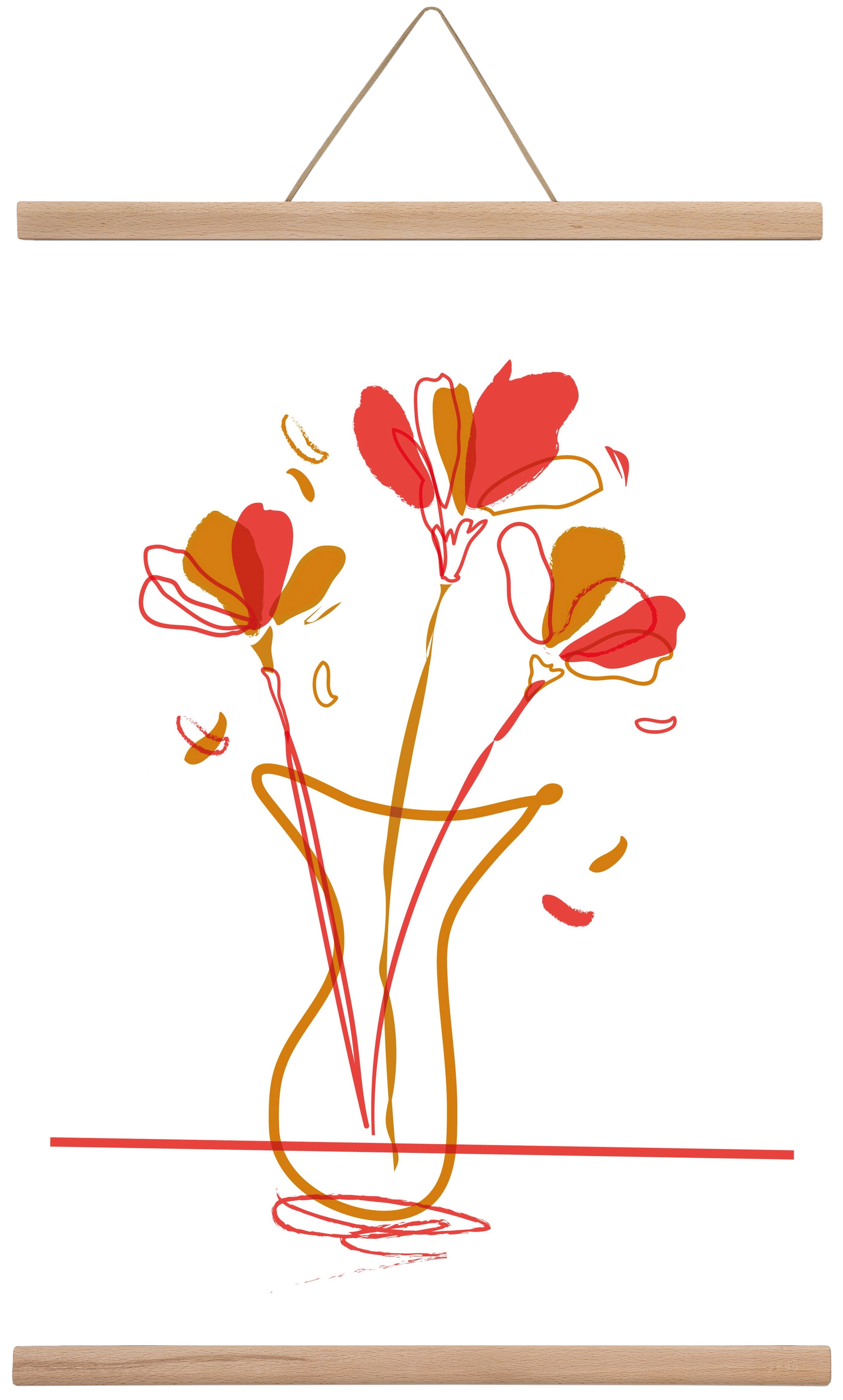 AUTUMN FLOWERS, 40x60 cm (40x60 cm), Tölgy akasztó