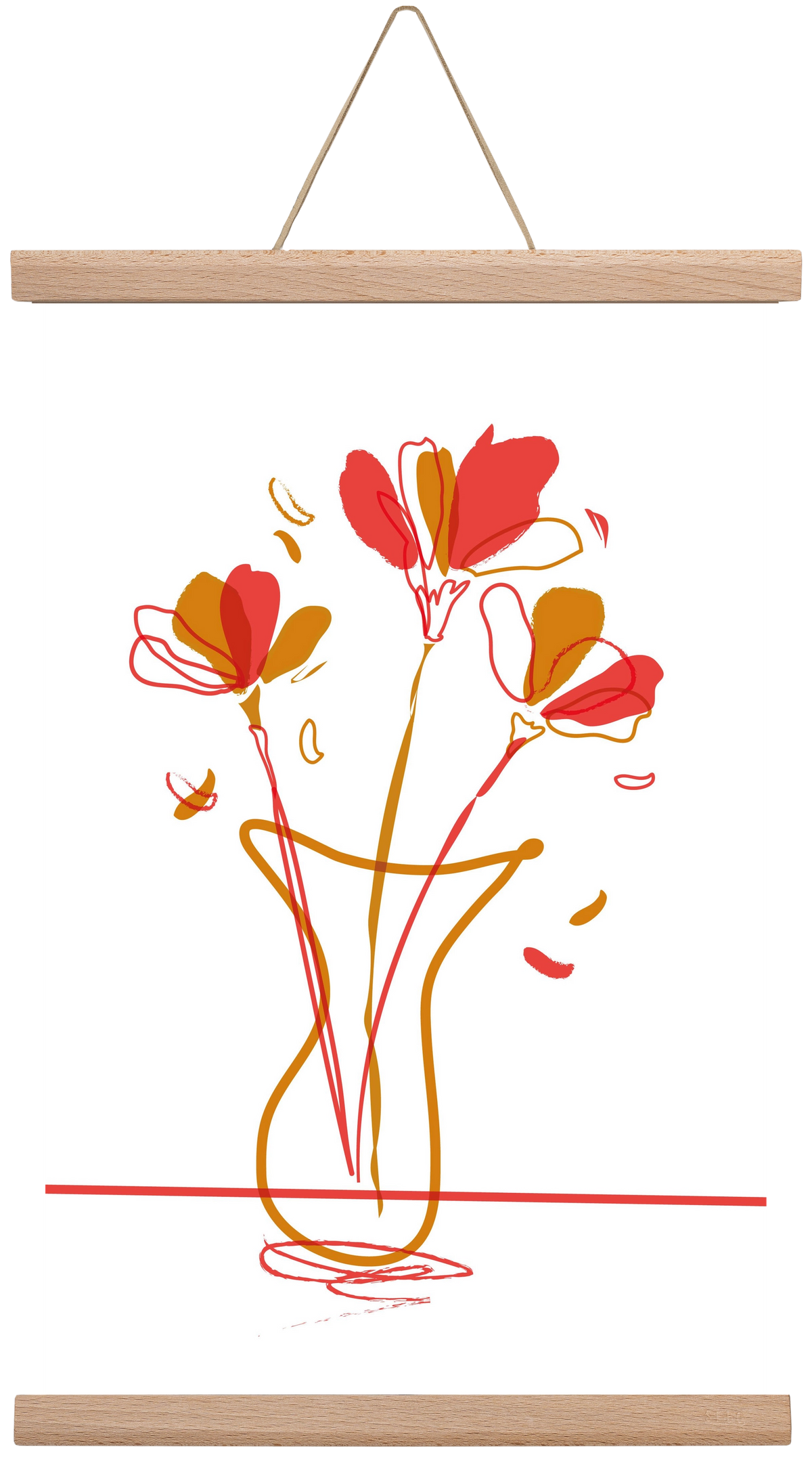 AUTUMN FLOWERS, 30x45 cm (30x45 cm), Tölgy akasztó