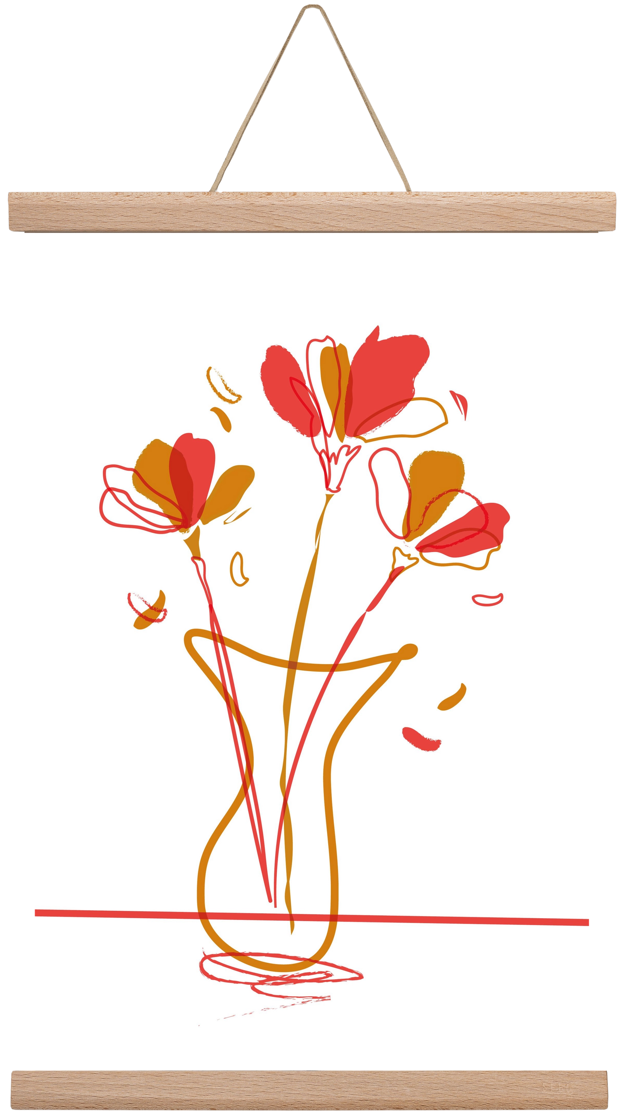 AUTUMN FLOWERS, 30x45 cm (30x45 cm), Tölgy akasztó