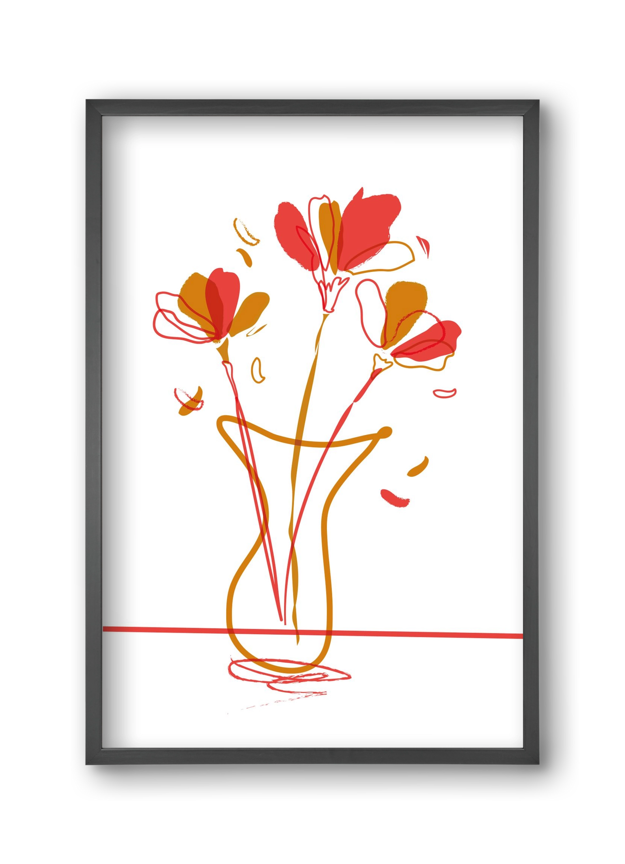 AUTUMN FLOWERS, 30x45 cm (30x45 cm), Fekete keret