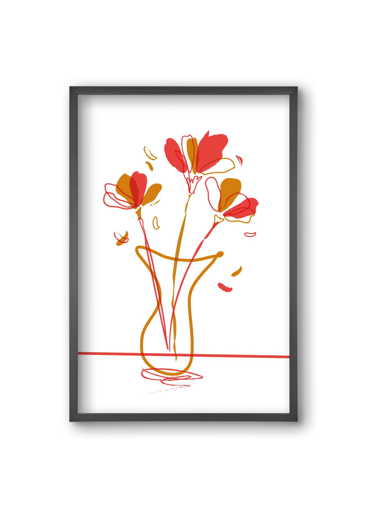 AUTUMN FLOWERS, 20x30 cm (20x30 cm), Fekete keret