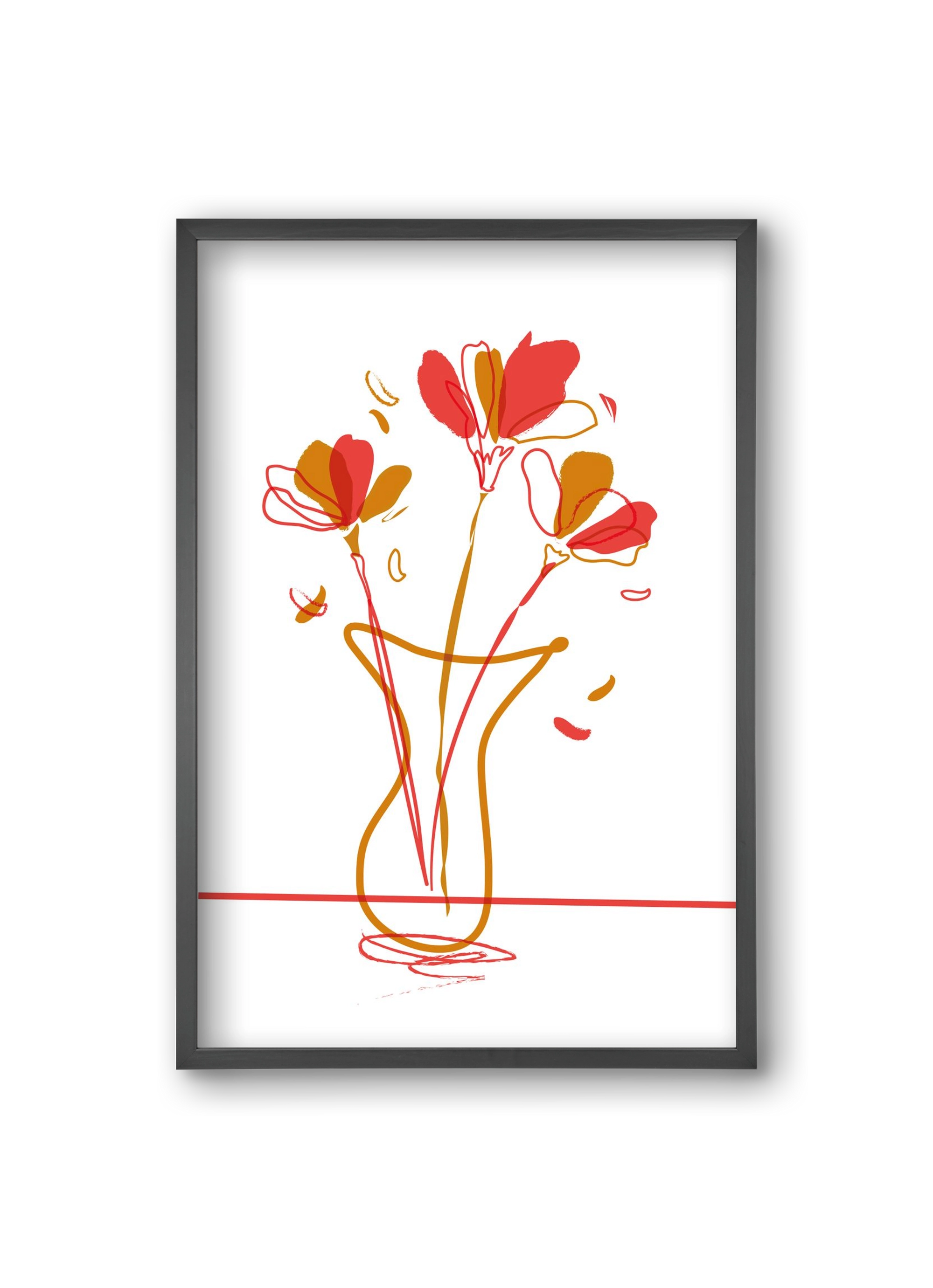 AUTUMN FLOWERS, 20x30 cm (20x30 cm), Fekete keret