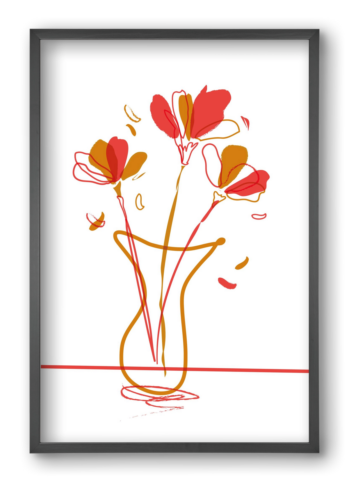 AUTUMN FLOWERS, 40x60 cm (40x60 cm), Fekete keret