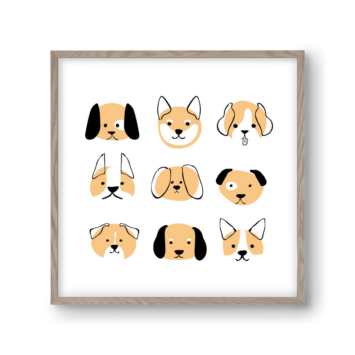 DOGGOS, 30x30 cm (30x30 cm), Tölgy keret