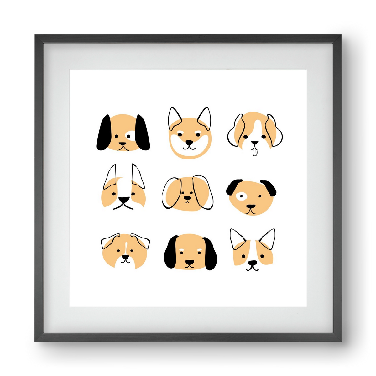 DOGGOS, 40x40 cm (30x30 cm), Fekete keret, paszpartuval