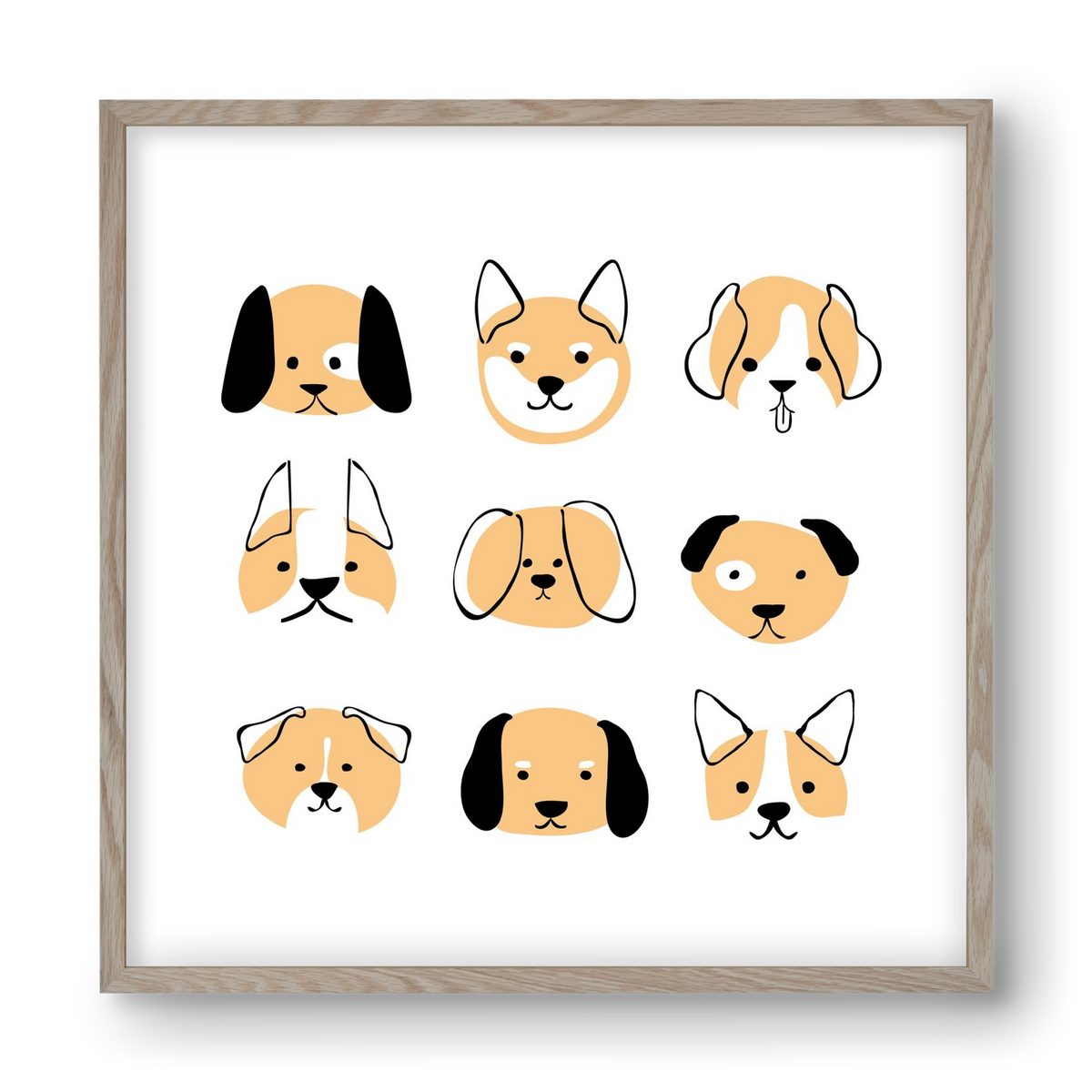 DOGGOS, 40x40 cm (40x40 cm), Tölgy keret