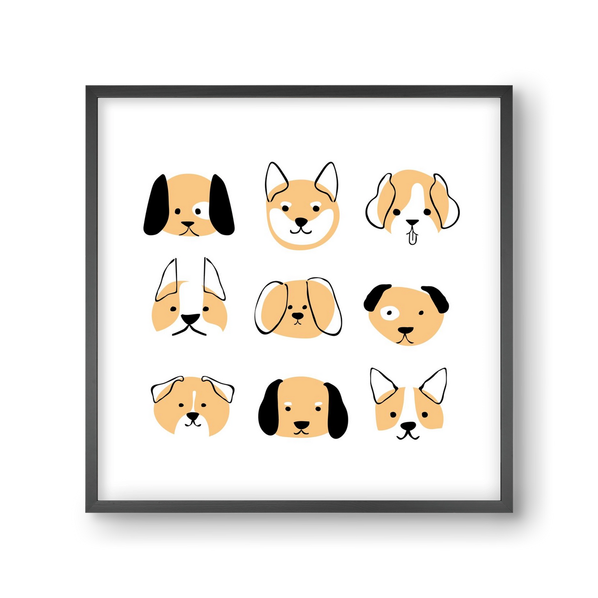 DOGGOS, 30x30 cm (30x30 cm), Fekete keret