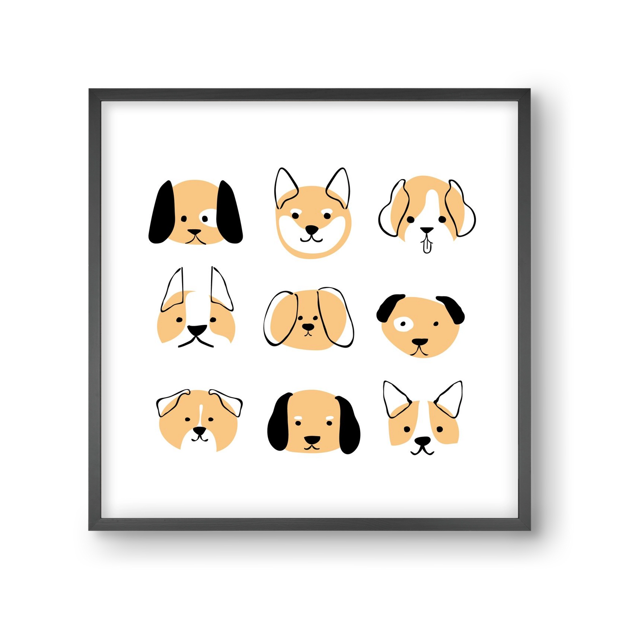 DOGGOS, 30x30 cm (30x30 cm), Fekete keret