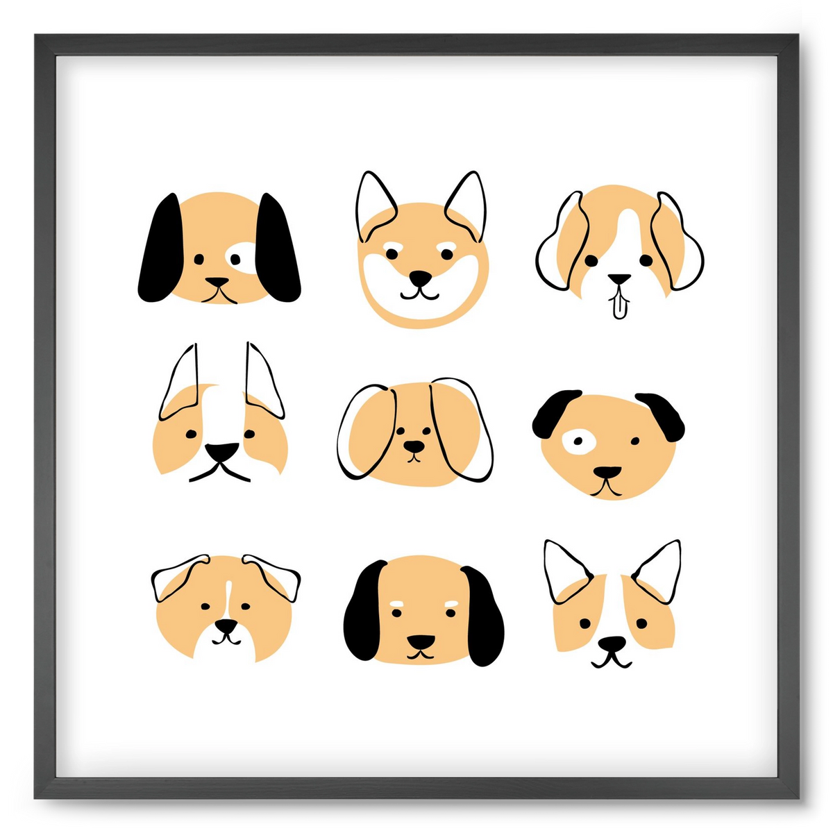 DOGGOS, 50x50 cm (50x50 cm), Fekete keret