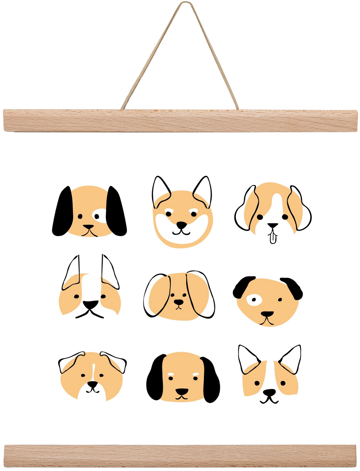 DOGGOS, 30x30 cm (30x30 cm), Tölgy akasztó