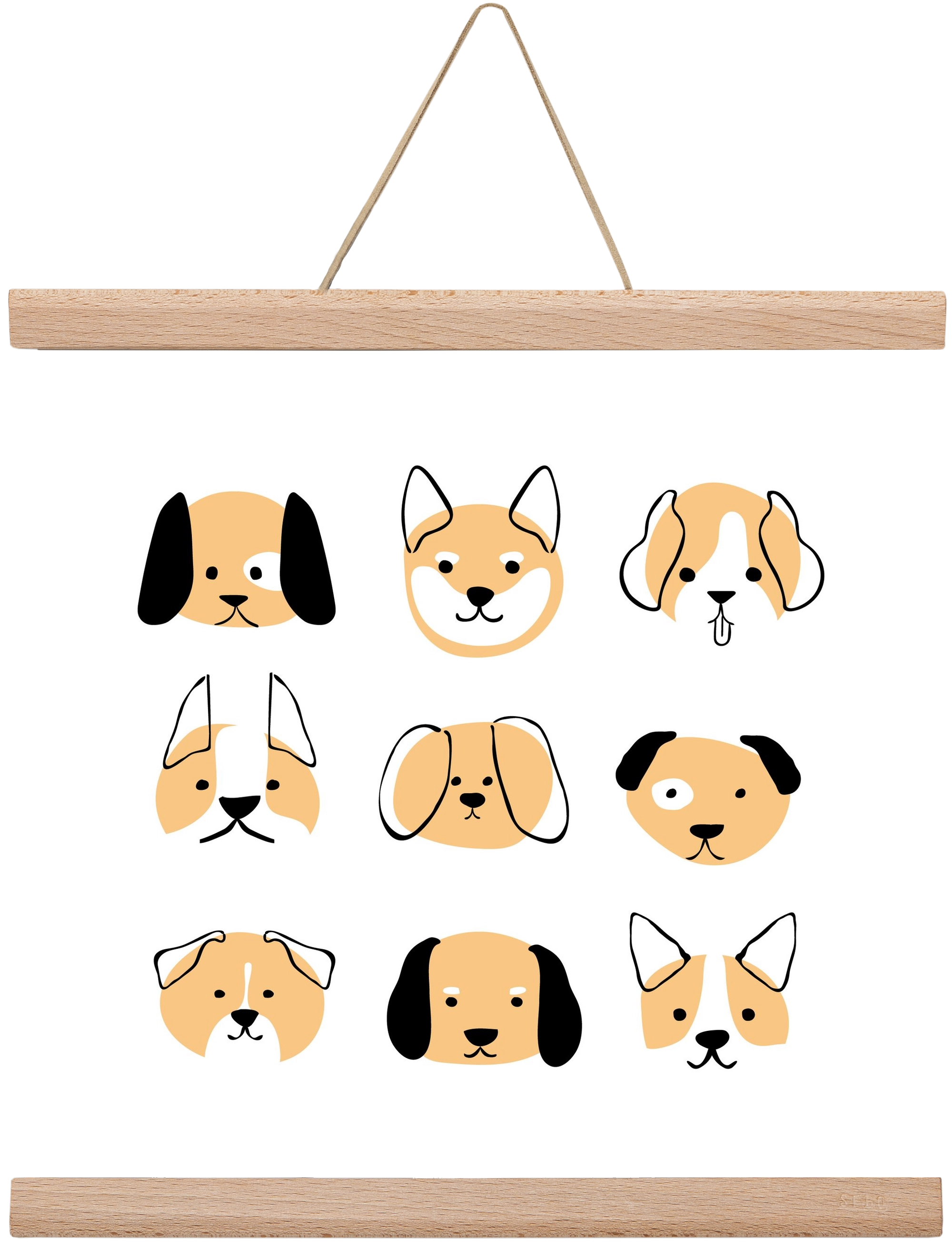 DOGGOS, 30x30 cm (30x30 cm), Tölgy akasztó