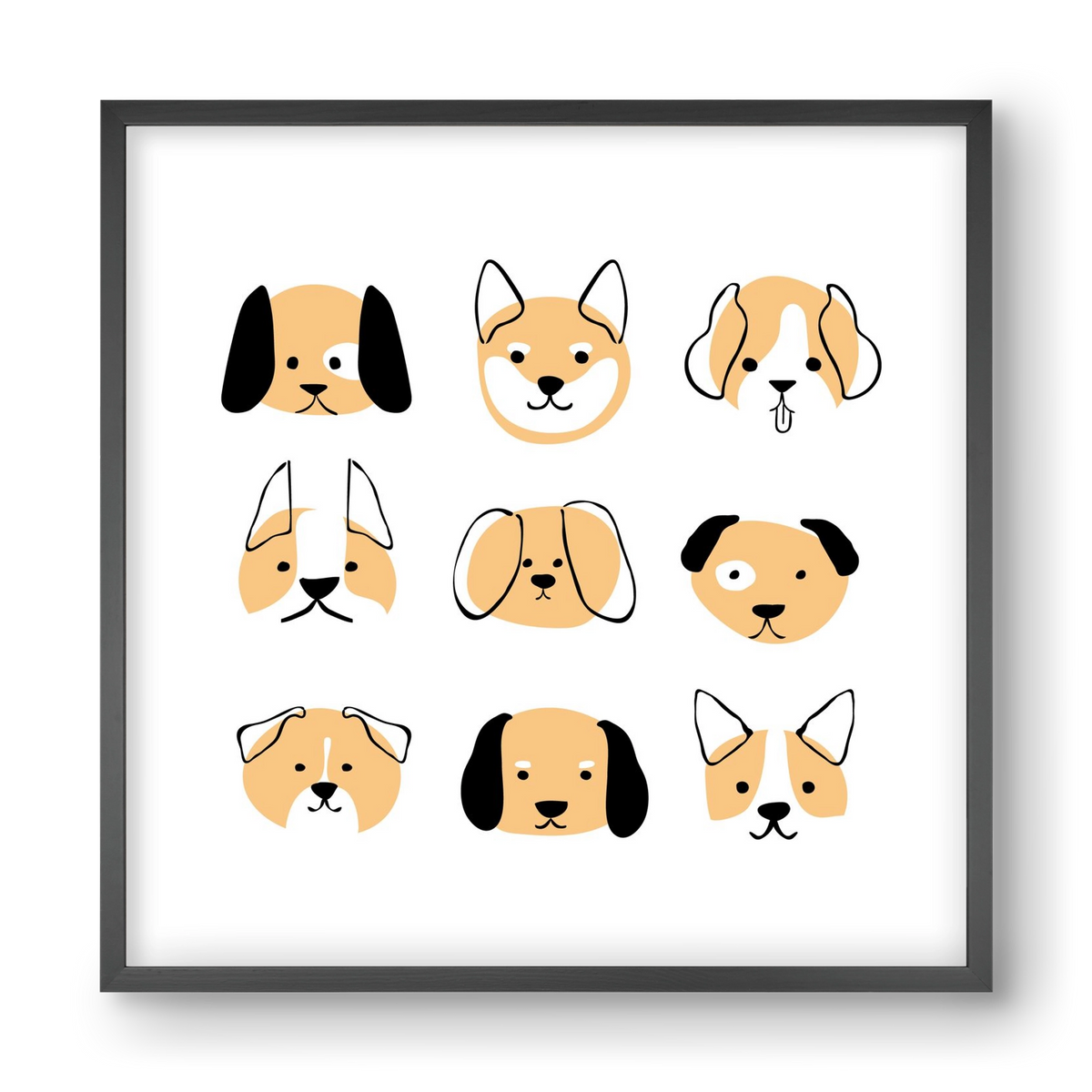 DOGGOS, 40x40 cm (40x40 cm), Fekete keret