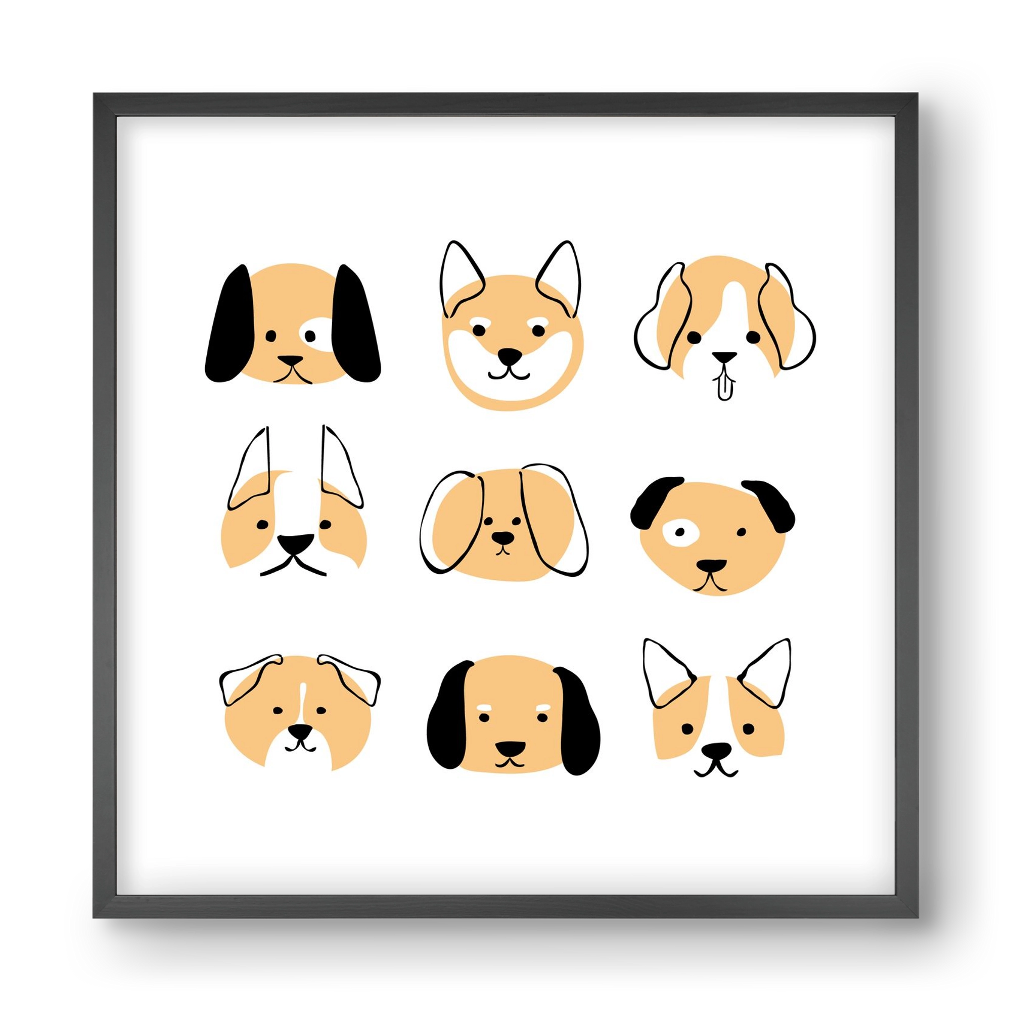 DOGGOS, 40x40 cm (40x40 cm), Fekete keret