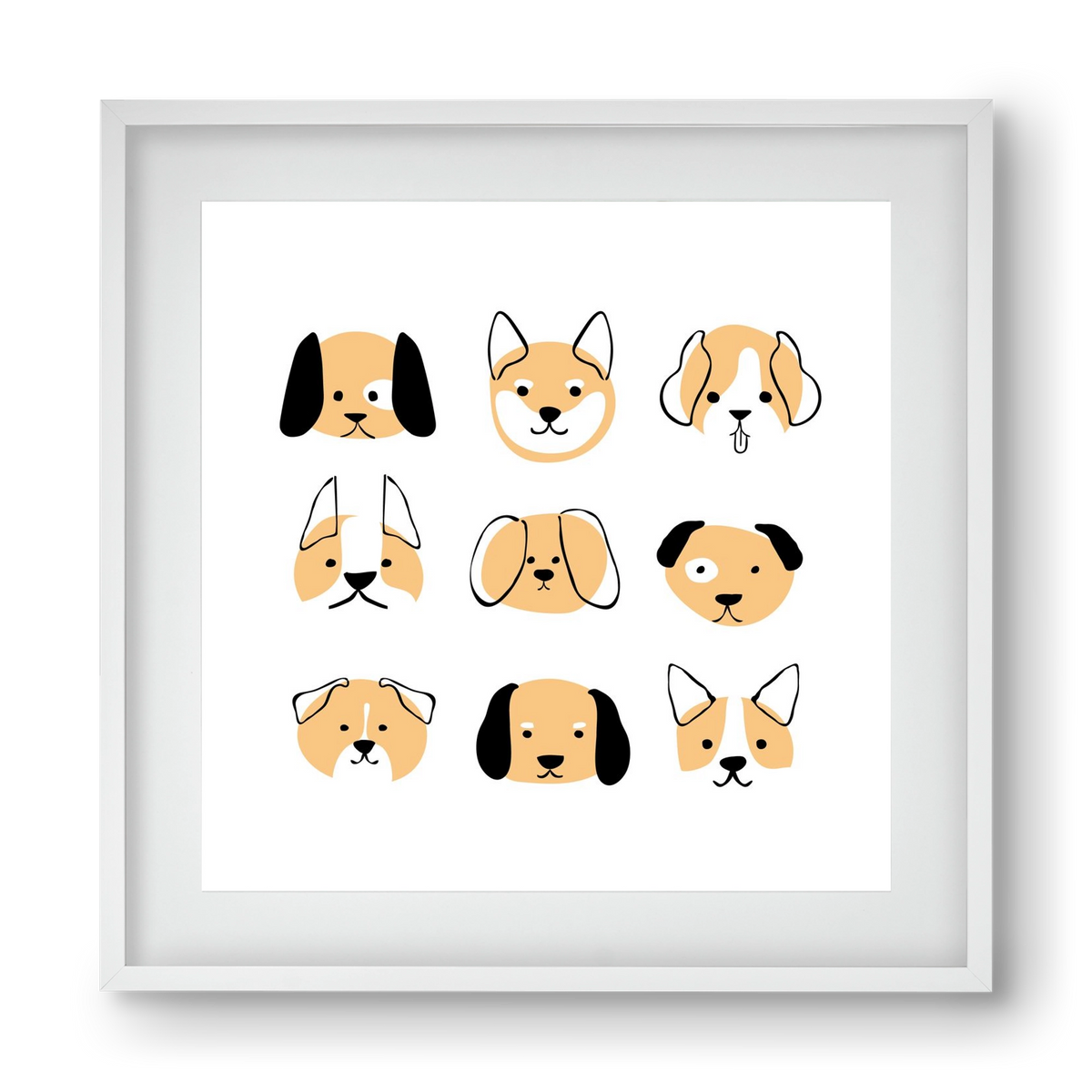 DOGGOS, 40x40 cm (30x30 cm), Fehér keret, paszpartuval