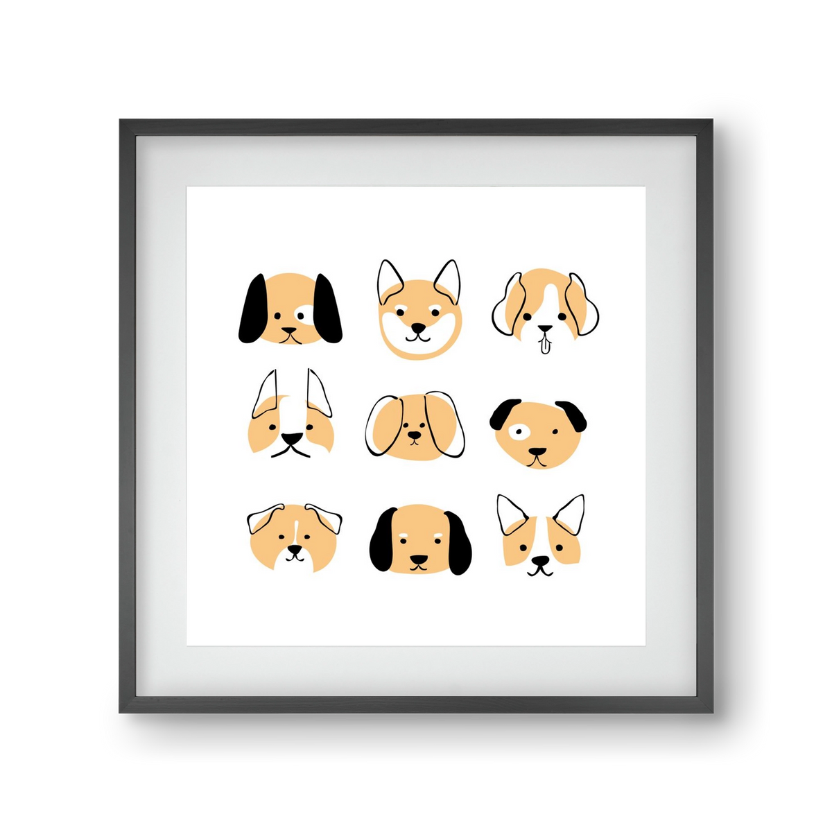 DOGGOS, 30x30 cm (20x20 cm), Fekete keret, paszpartuval