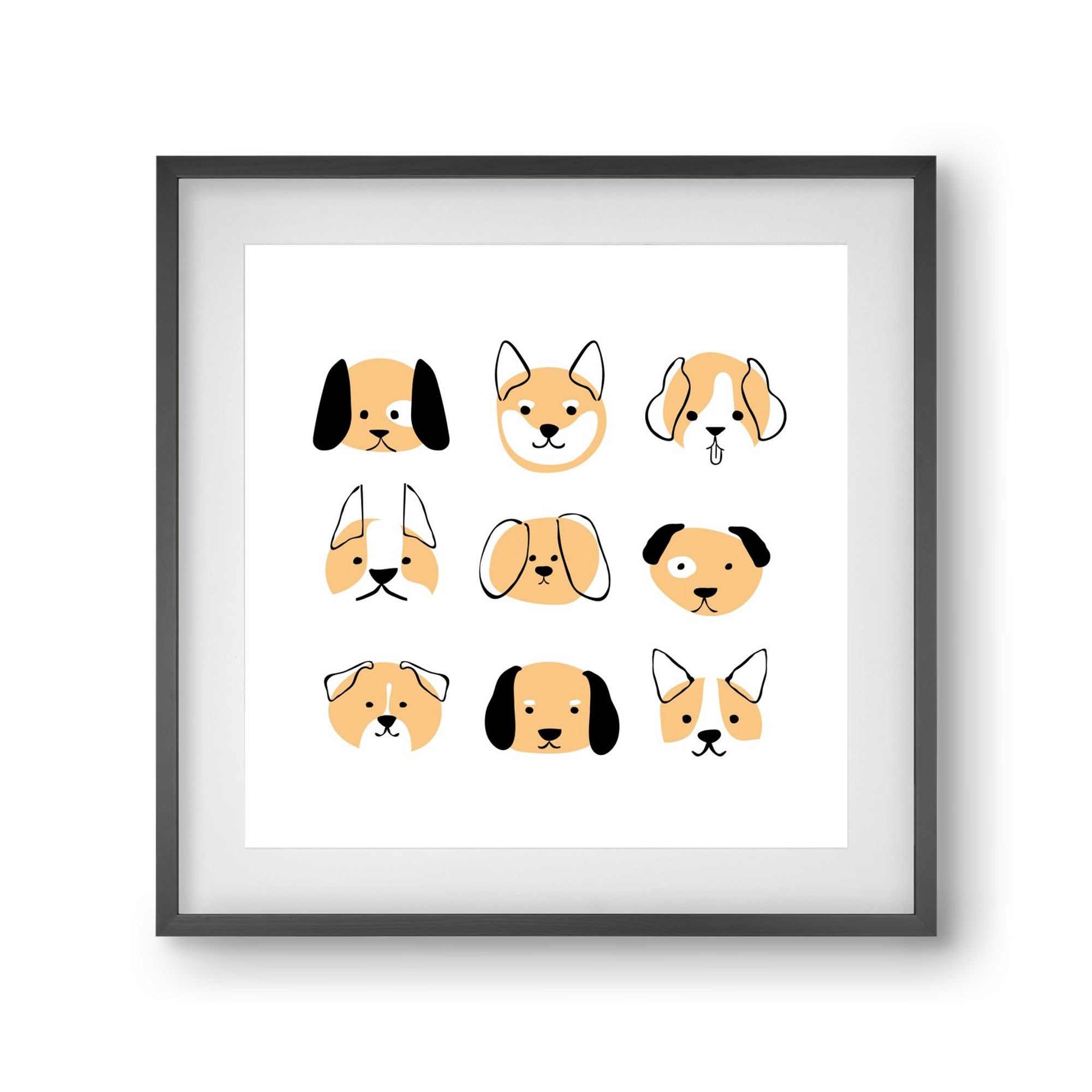 DOGGOS, 30x30 cm (20x20 cm), Fekete keret, paszpartuval