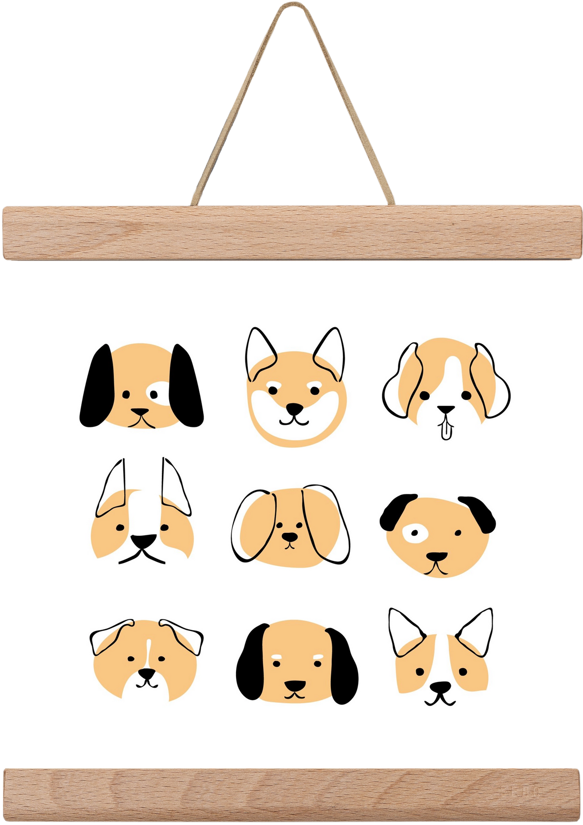 DOGGOS, 20x20 cm (20x20 cm), Tölgy akasztó