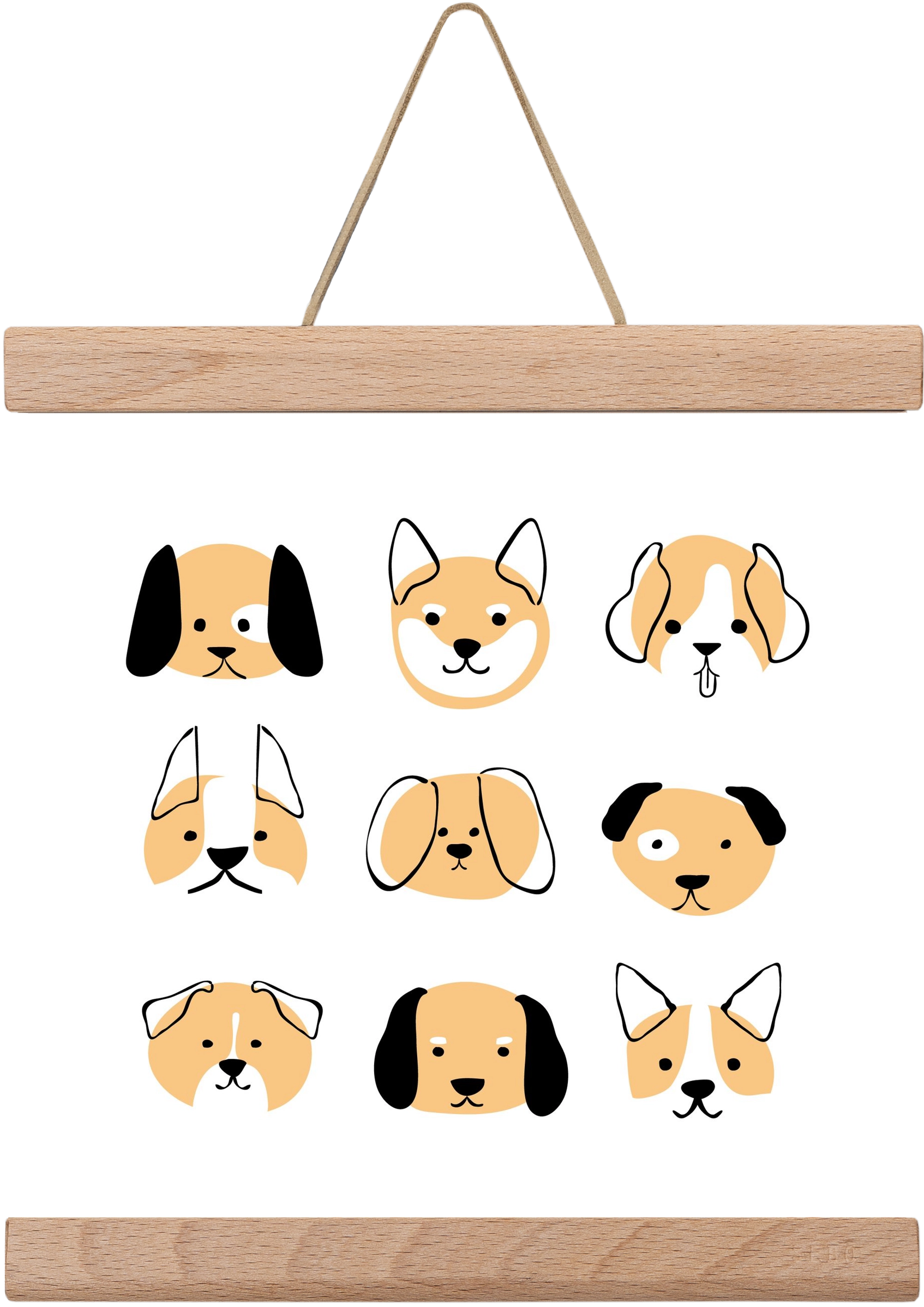 DOGGOS, 20x20 cm (20x20 cm), Tölgy akasztó