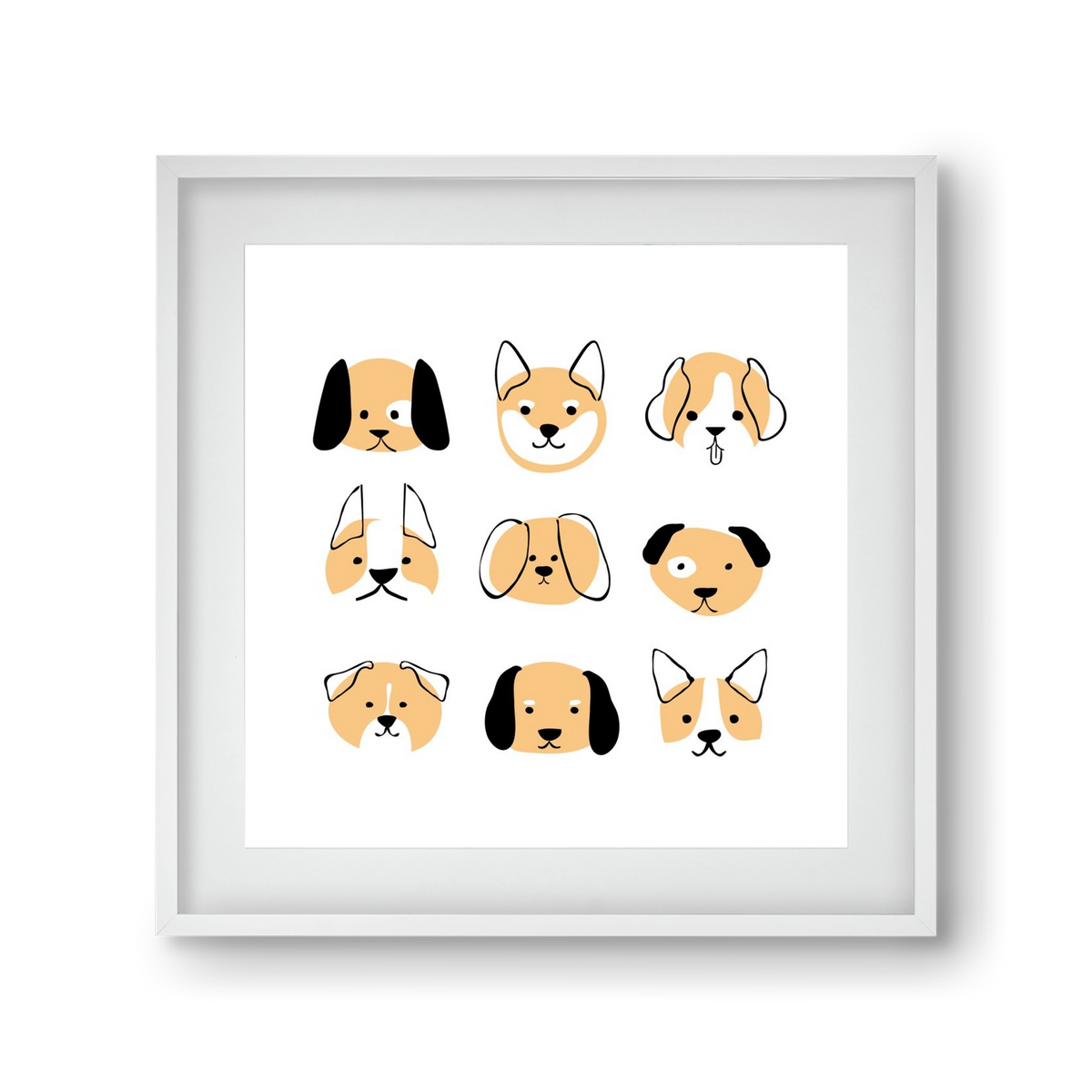 DOGGOS, 30x30 cm (20x20 cm), Fehér keret, paszpartuval