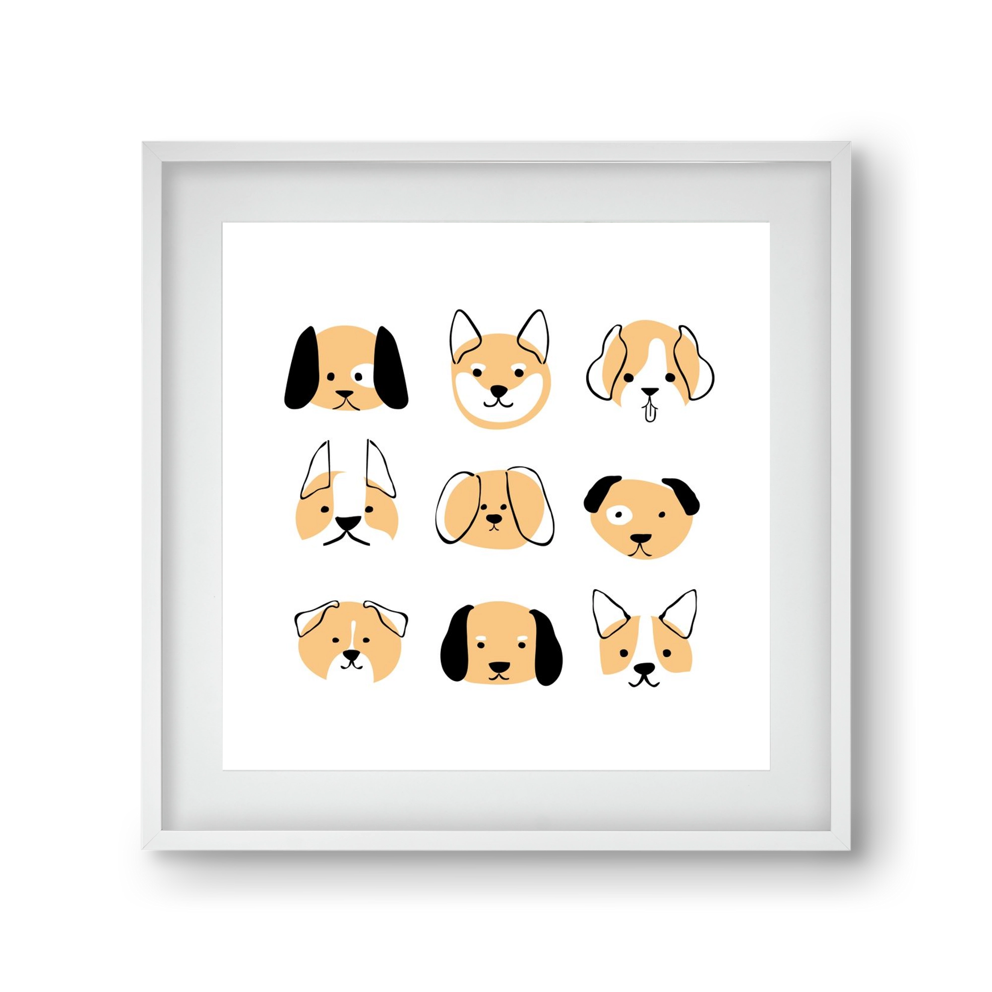 DOGGOS, 30x30 cm (20x20 cm), Fehér keret, paszpartuval