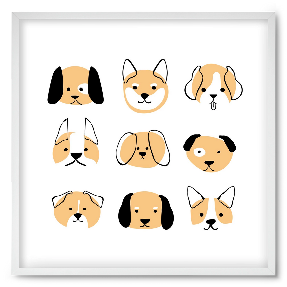 DOGGOS, 50x50 cm (50x50 cm), Fehér keret