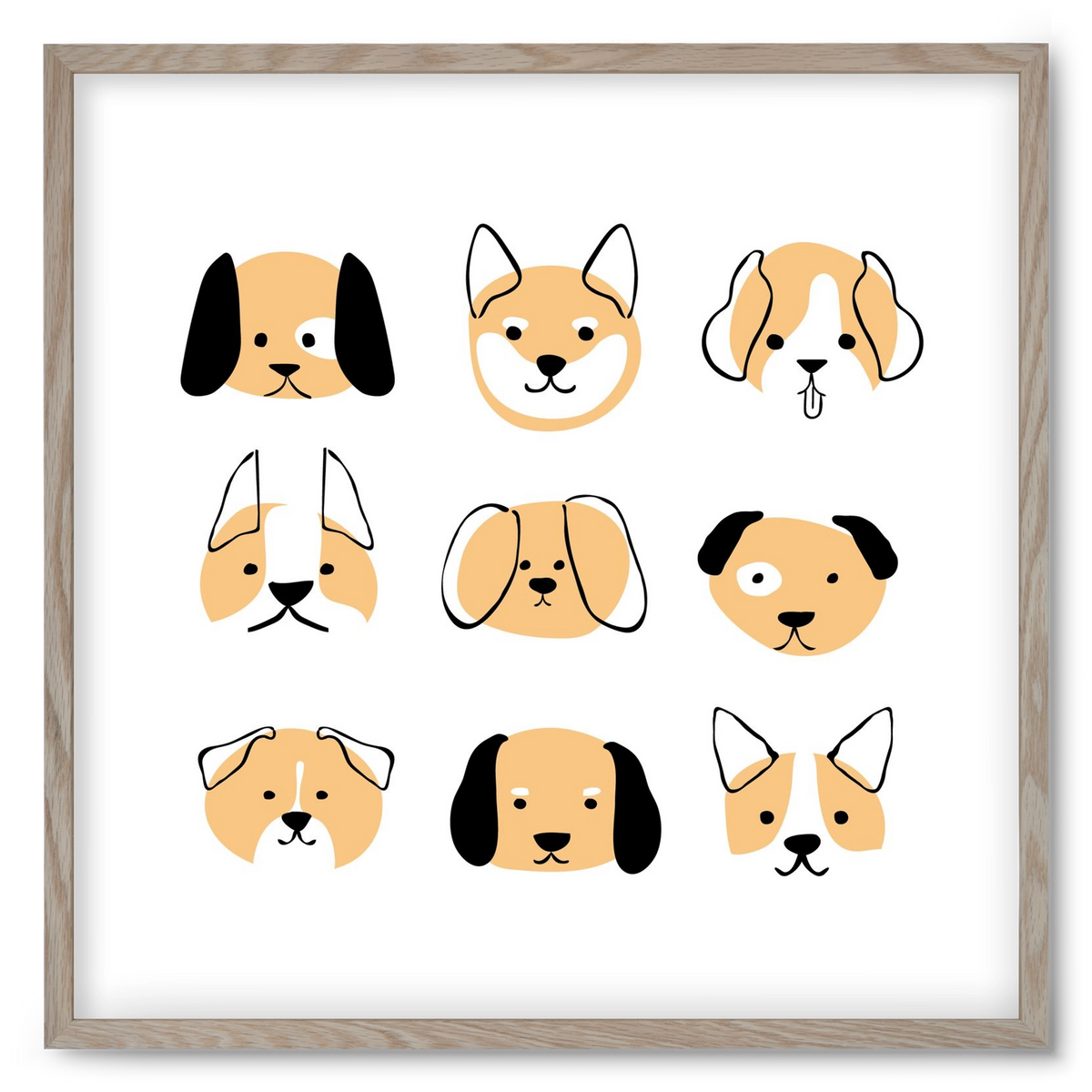 DOGGOS, 50x50 cm (50x50 cm), Tölgy keret