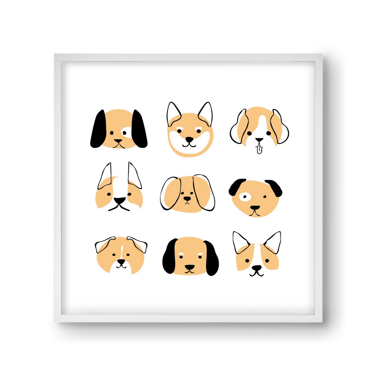 DOGGOS, 30x30 cm (30x30 cm), Fehér keret