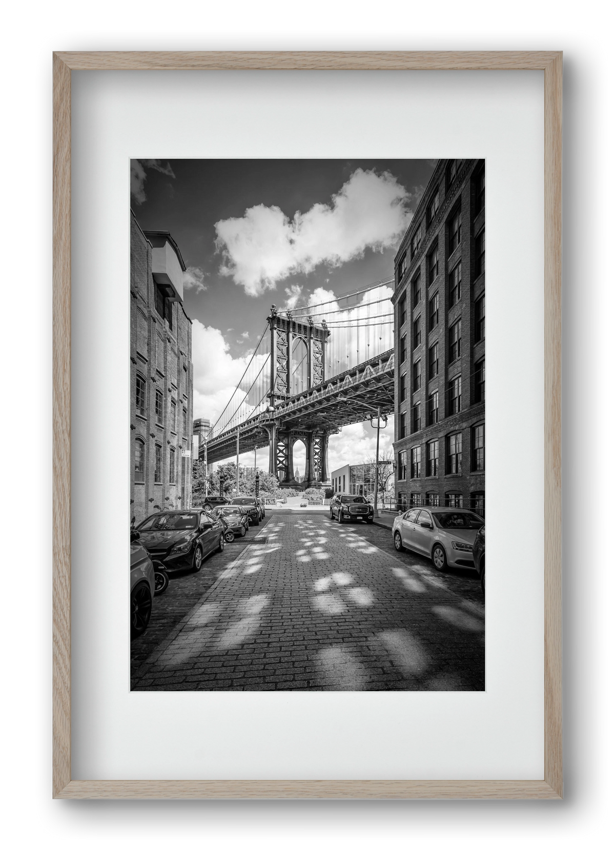 NEW YORK CITY Manhattan Bridge, 40x60 cm (30x45 cm), Tölgy keret, paszpartuval