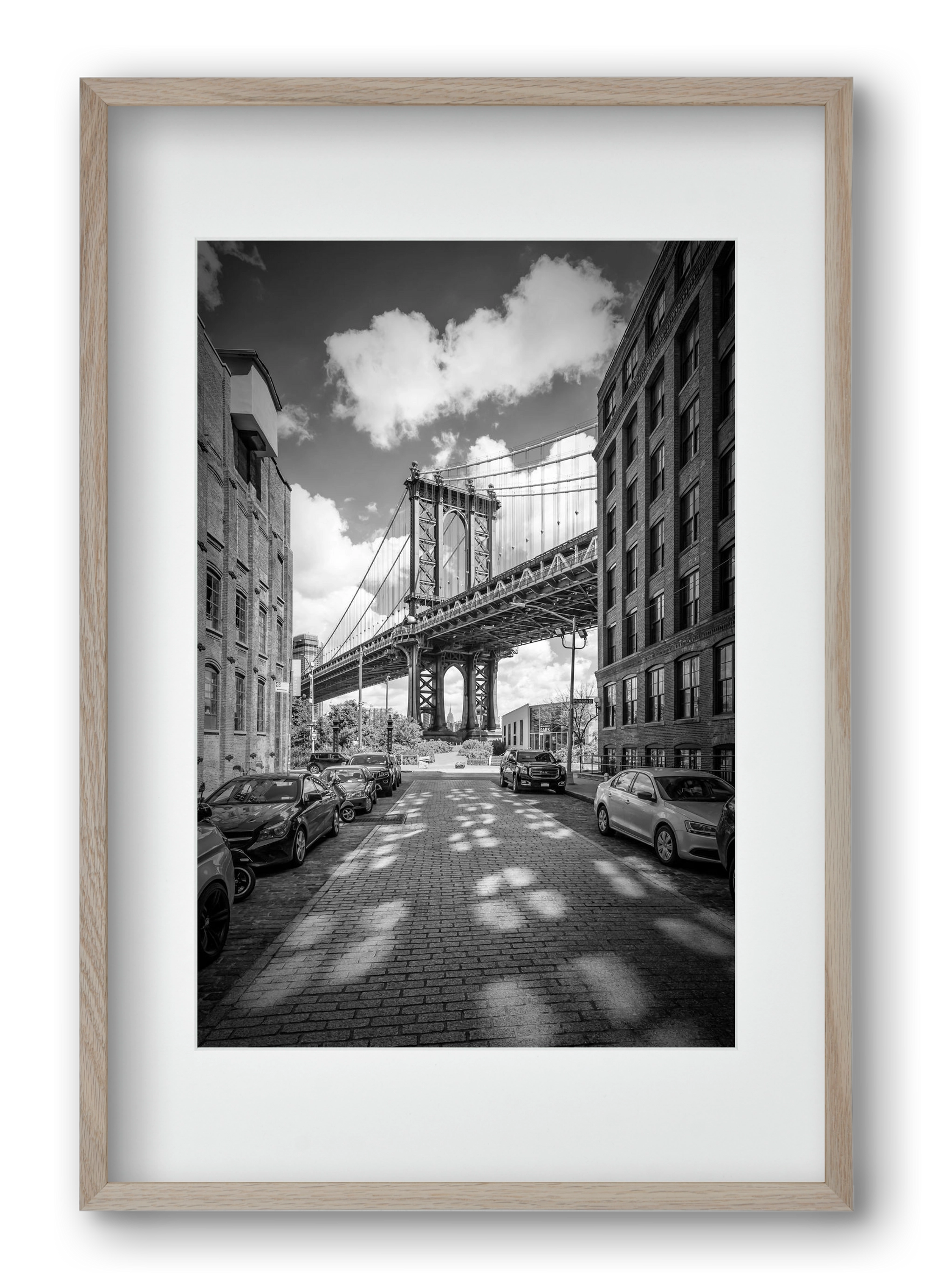 NEW YORK CITY Manhattan Bridge, 40x60 cm (30x45 cm), Tölgy keret, paszpartuval