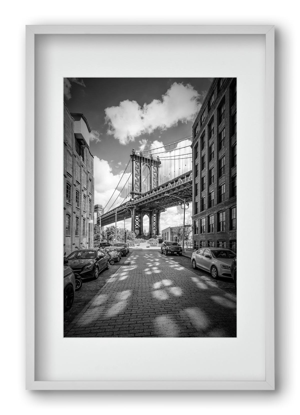NEW YORK CITY Manhattan Bridge, 40x60 cm (30x45 cm), Fehér keret, paszpartuval