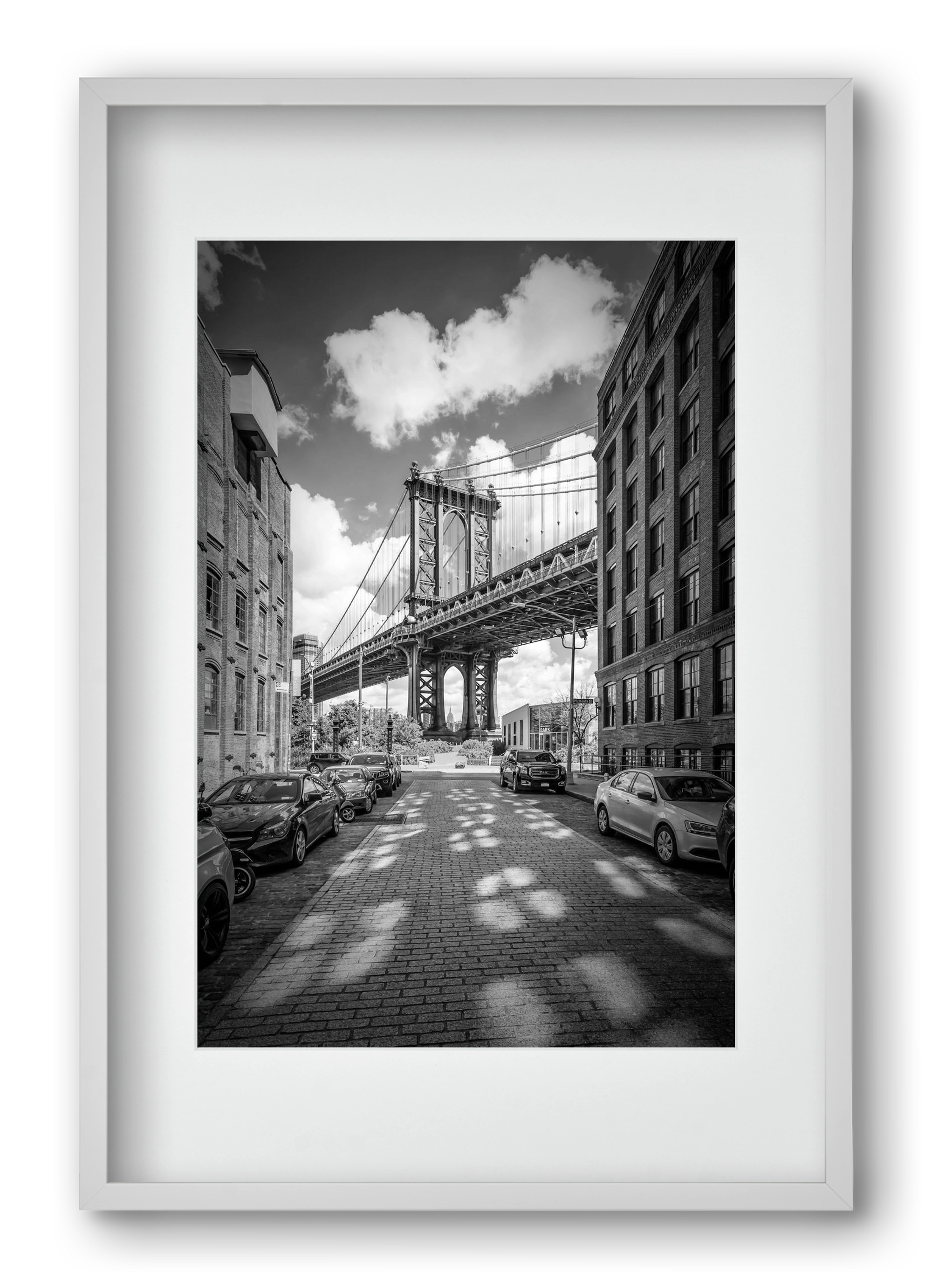 NEW YORK CITY Manhattan Bridge, 40x60 cm (30x45 cm), Fehér keret, paszpartuval