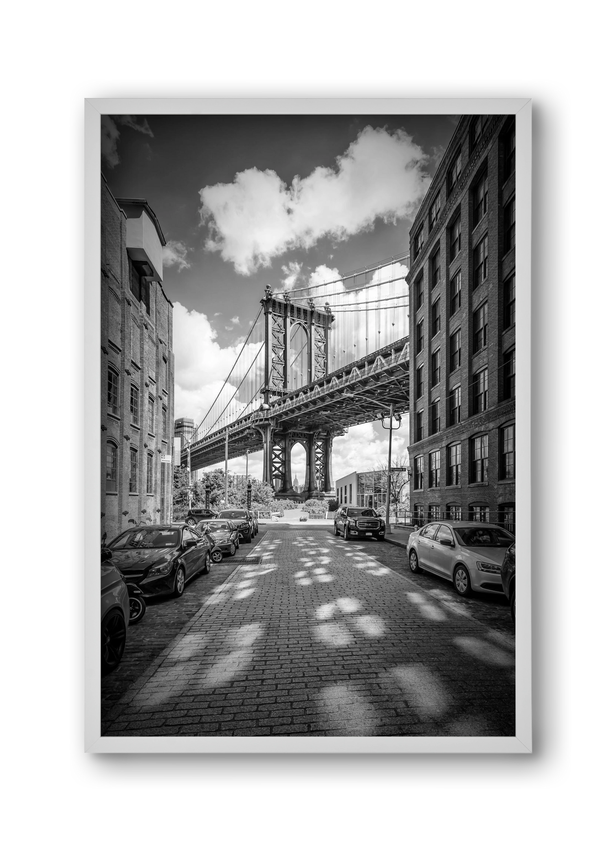 NEW YORK CITY Manhattan Bridge, 30x45 cm (30x45 cm), Fehér keret
