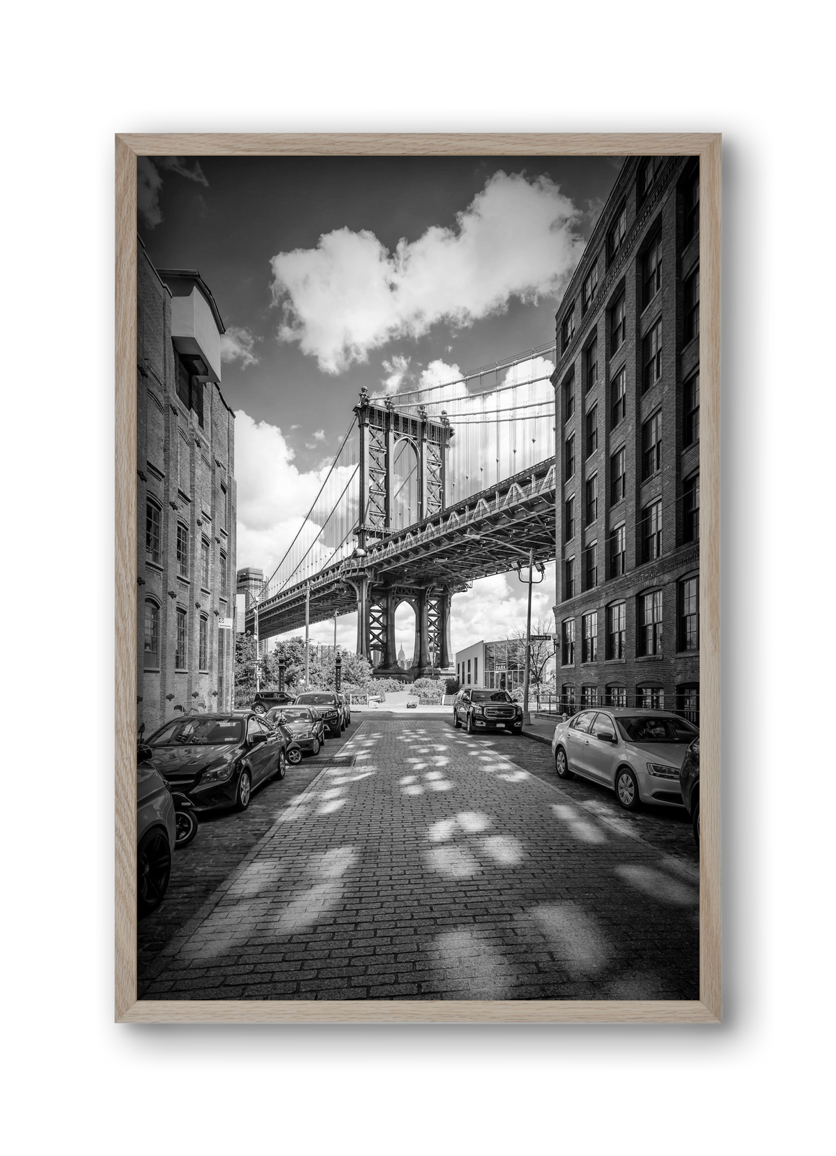 NEW YORK CITY Manhattan Bridge, 30x45 cm (30x45 cm), Tölgy keret
